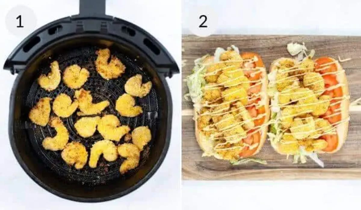 Air Fryer Shrimp Po Boy Sandwich