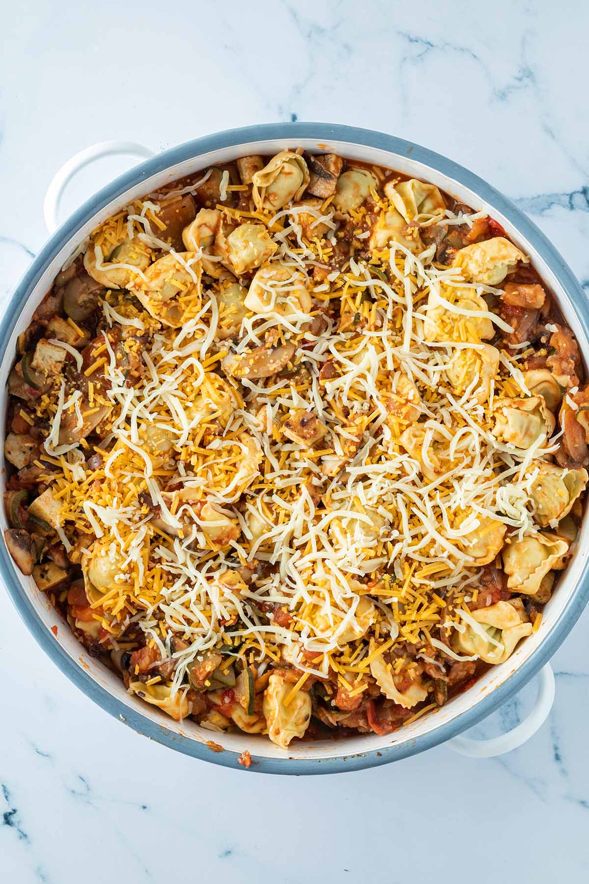 Easy Vegetarian Baked Tortellini Casserole