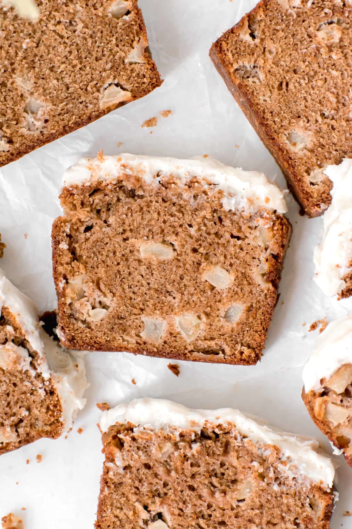 Apple Spice Loaf Cake with Brown Butter Cream Cheese Frosting