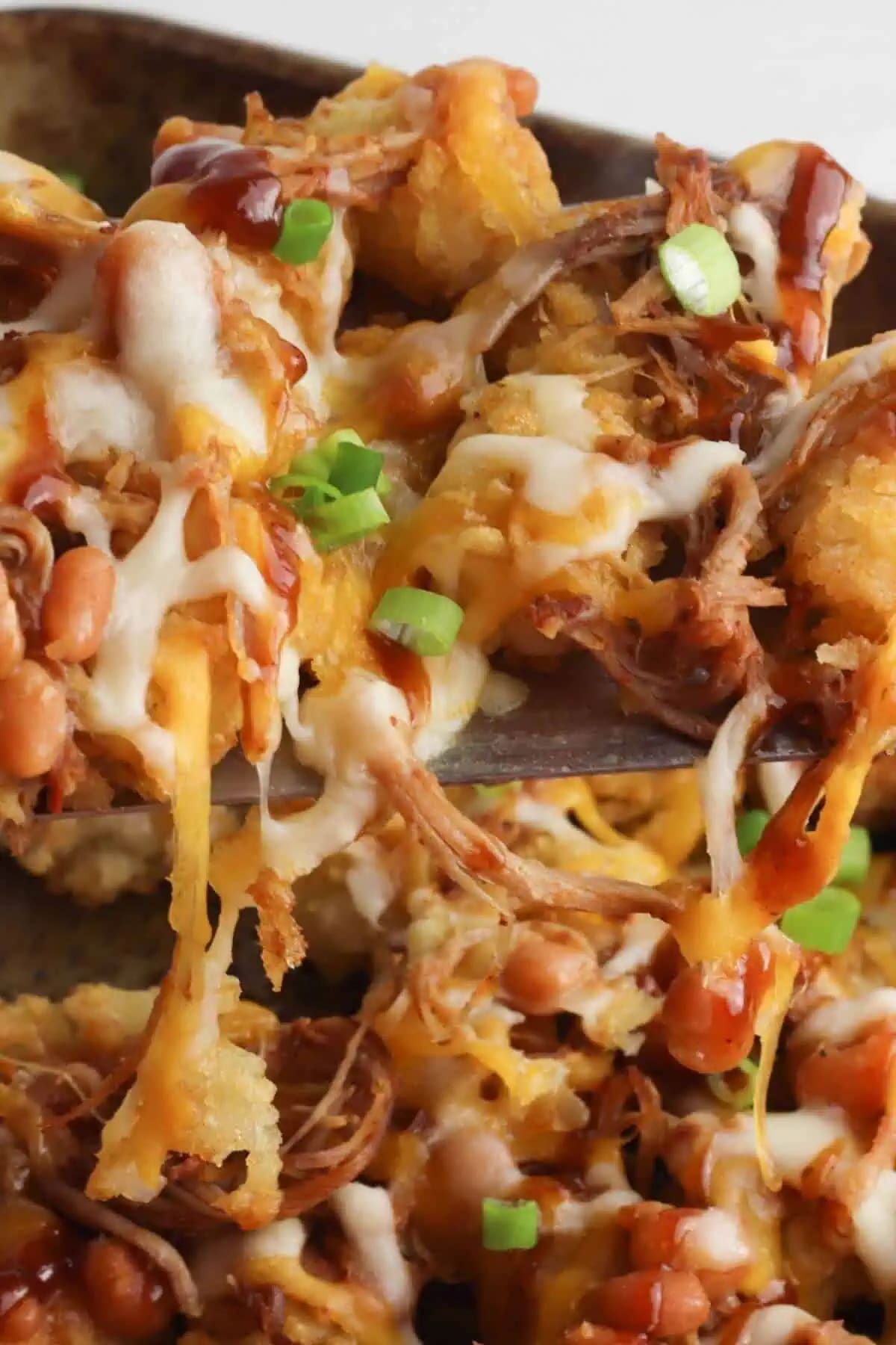 Pulled Pork Totchos Recipe(Loaded Tater Tots)