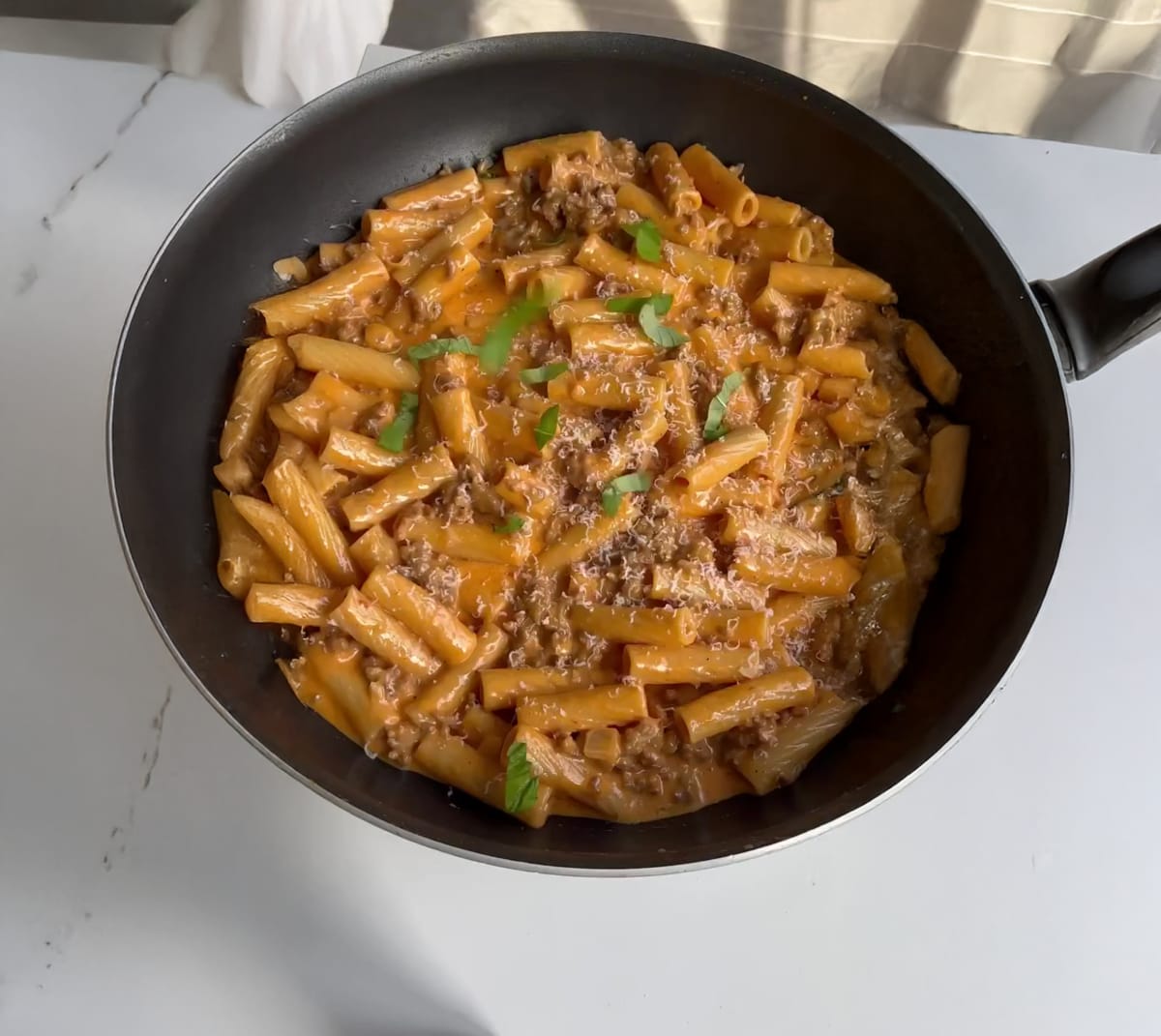 Creamy Sausage Pasta with Burrata