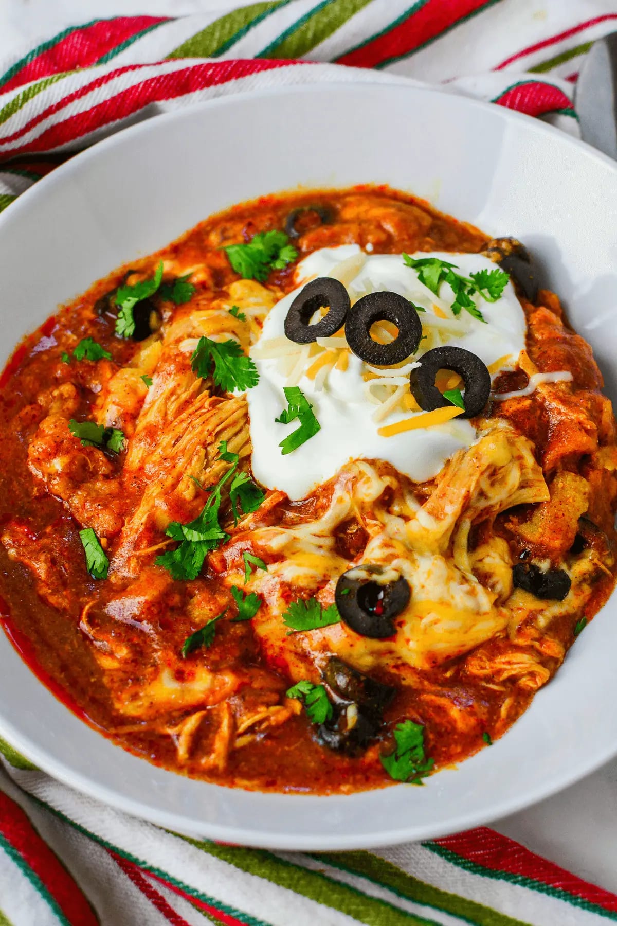 Crockpot Chicken Enchilada Casserole