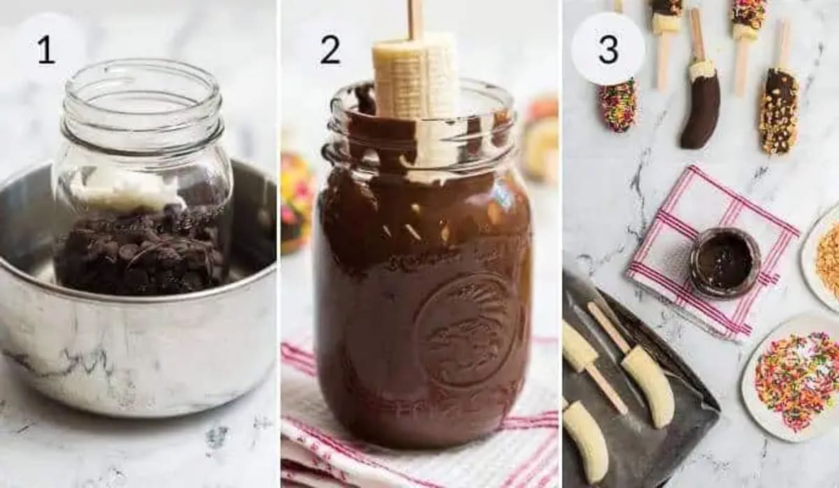 Frozen Bananas in Chocolate