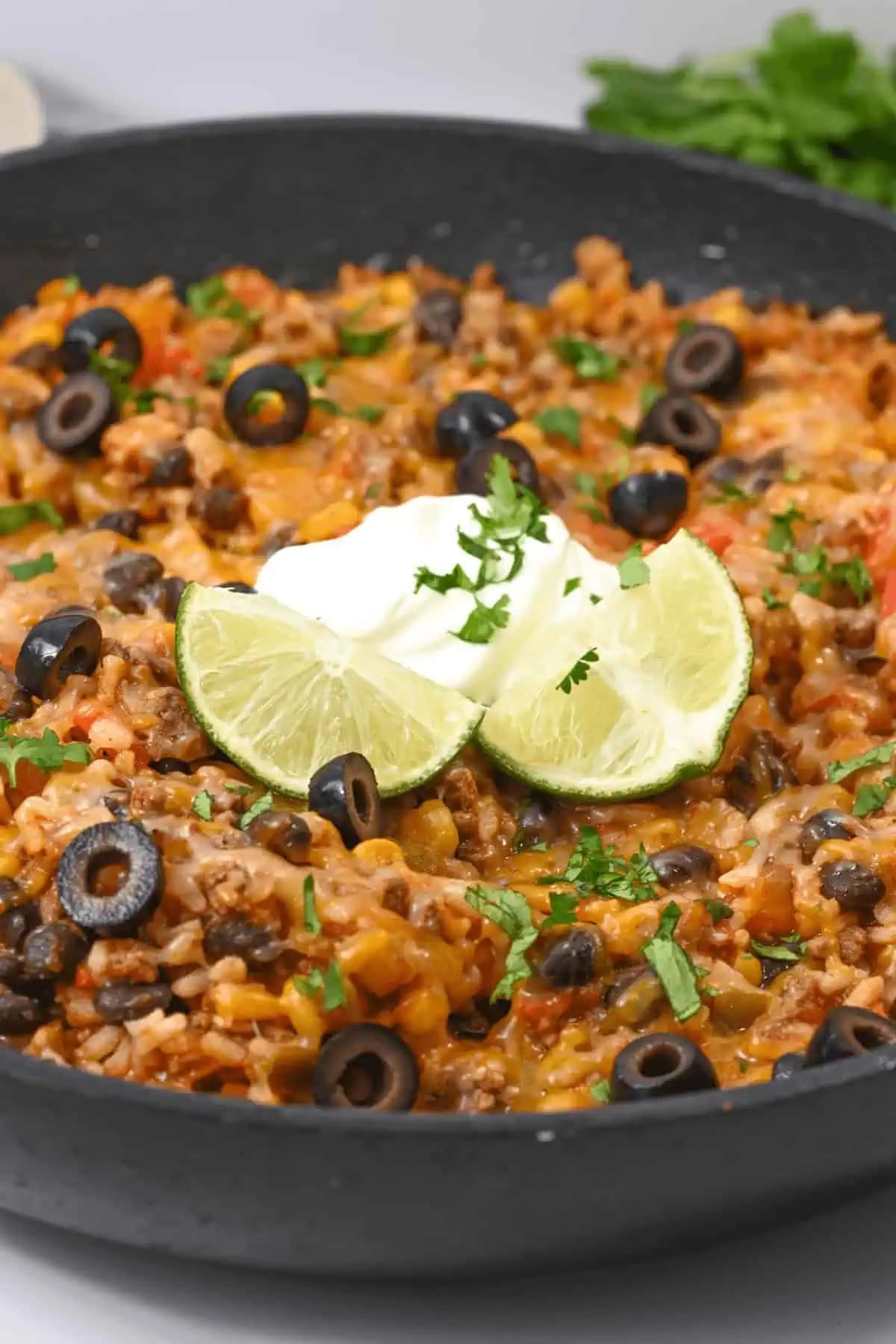 Mexican Beef and Rice Skillet