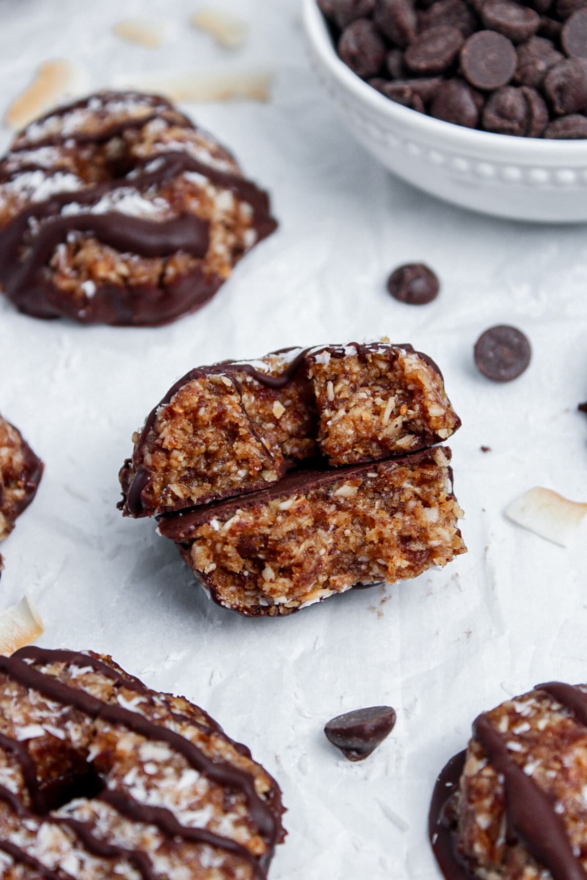 Healthy No-Bake Samoa Cookies