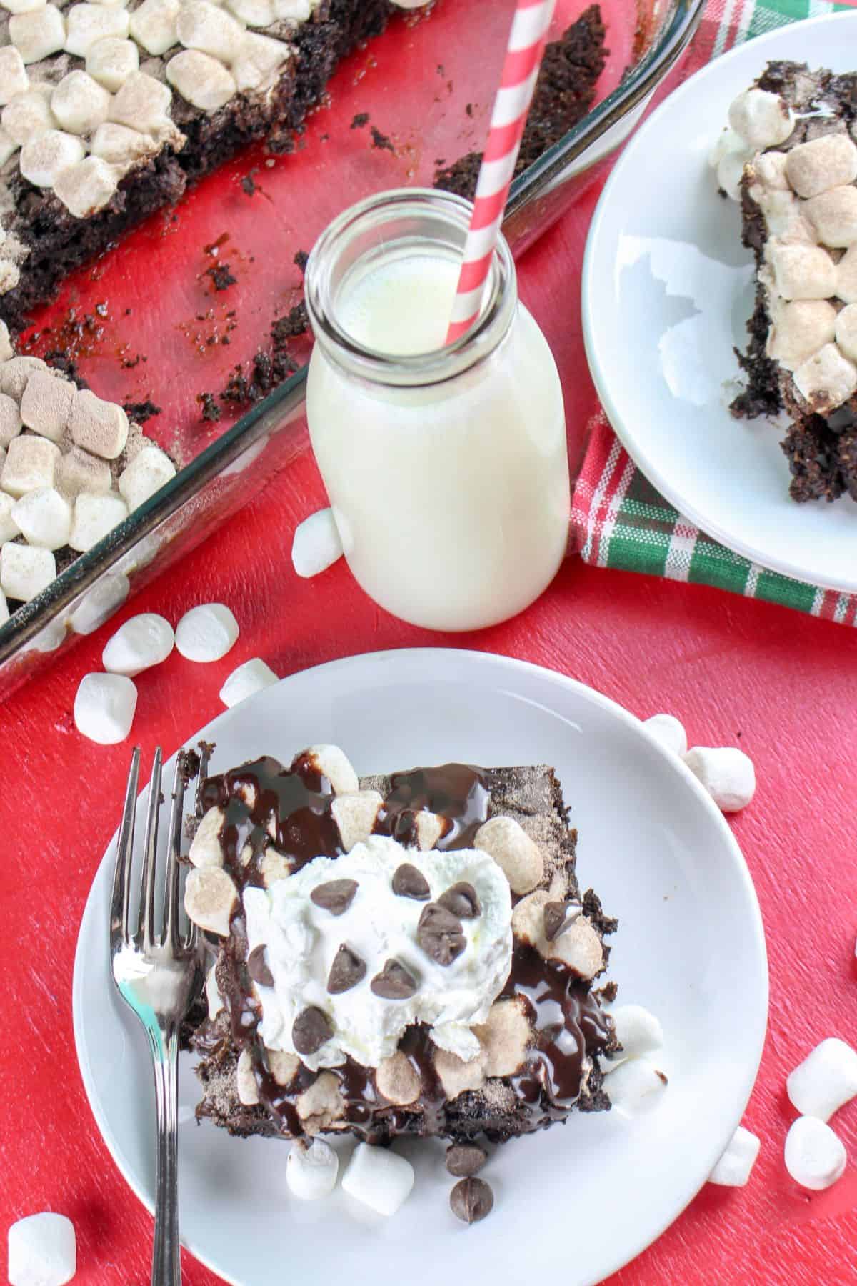 Hot Cocoa Chocolate Cake Dump Cake