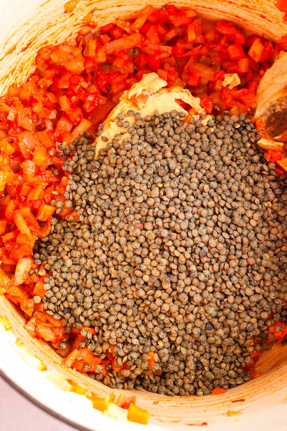 French Lentils Braised in Red Wine and Caramelized Onions