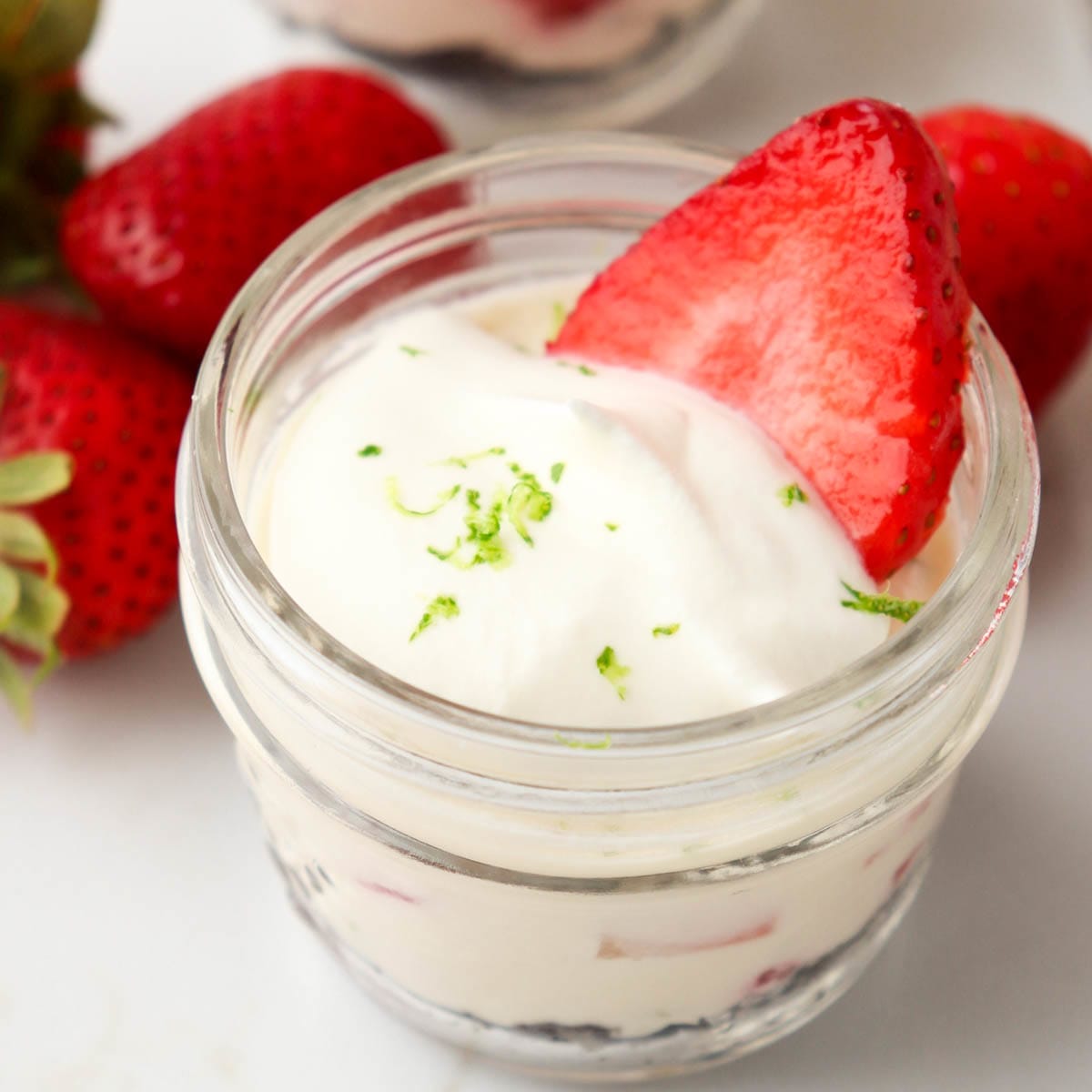 Strawberry Cheesecakes in a Jar