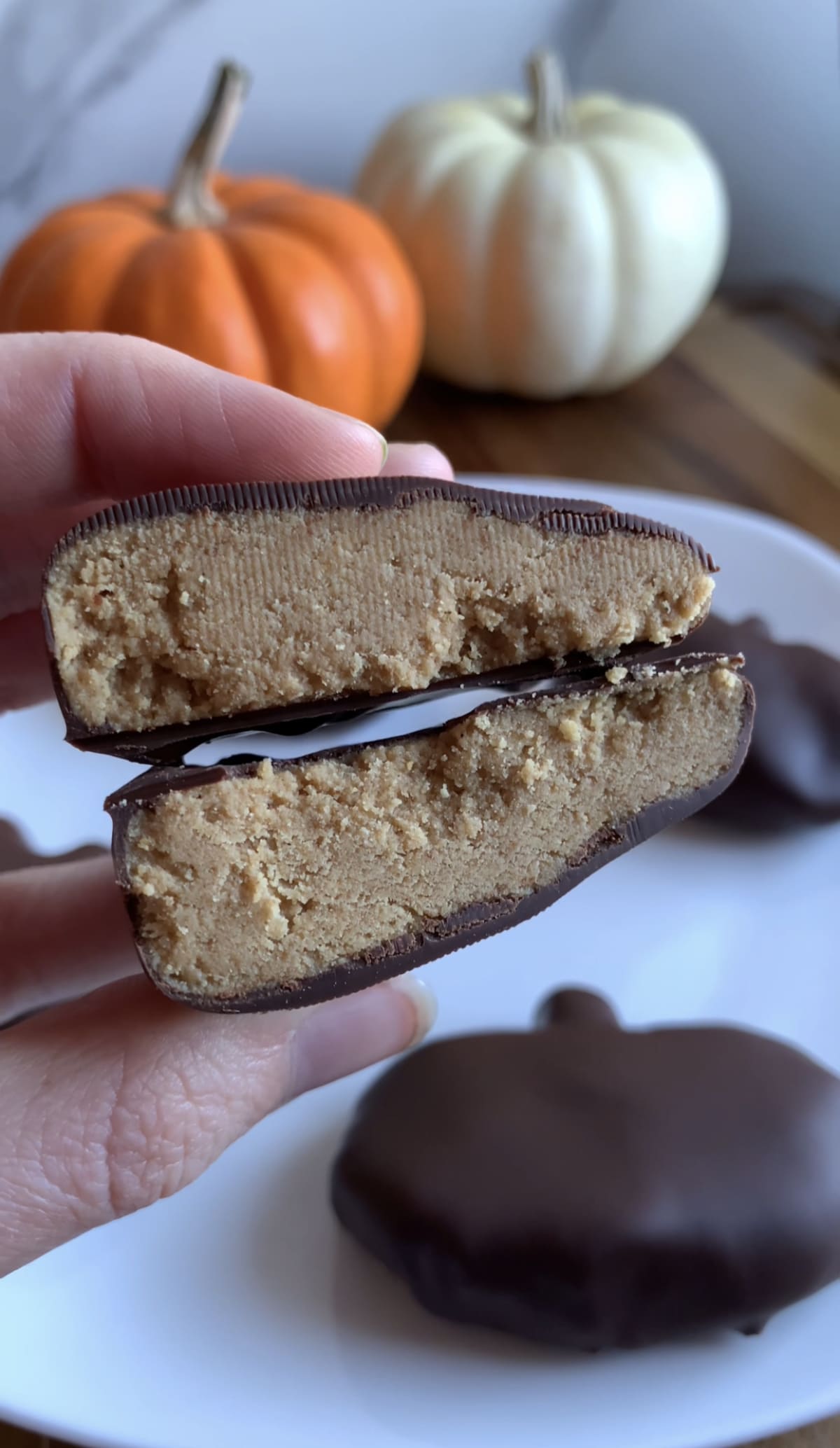 Homemade Reese's Peanut Butter Pumpkins (High-Protein)