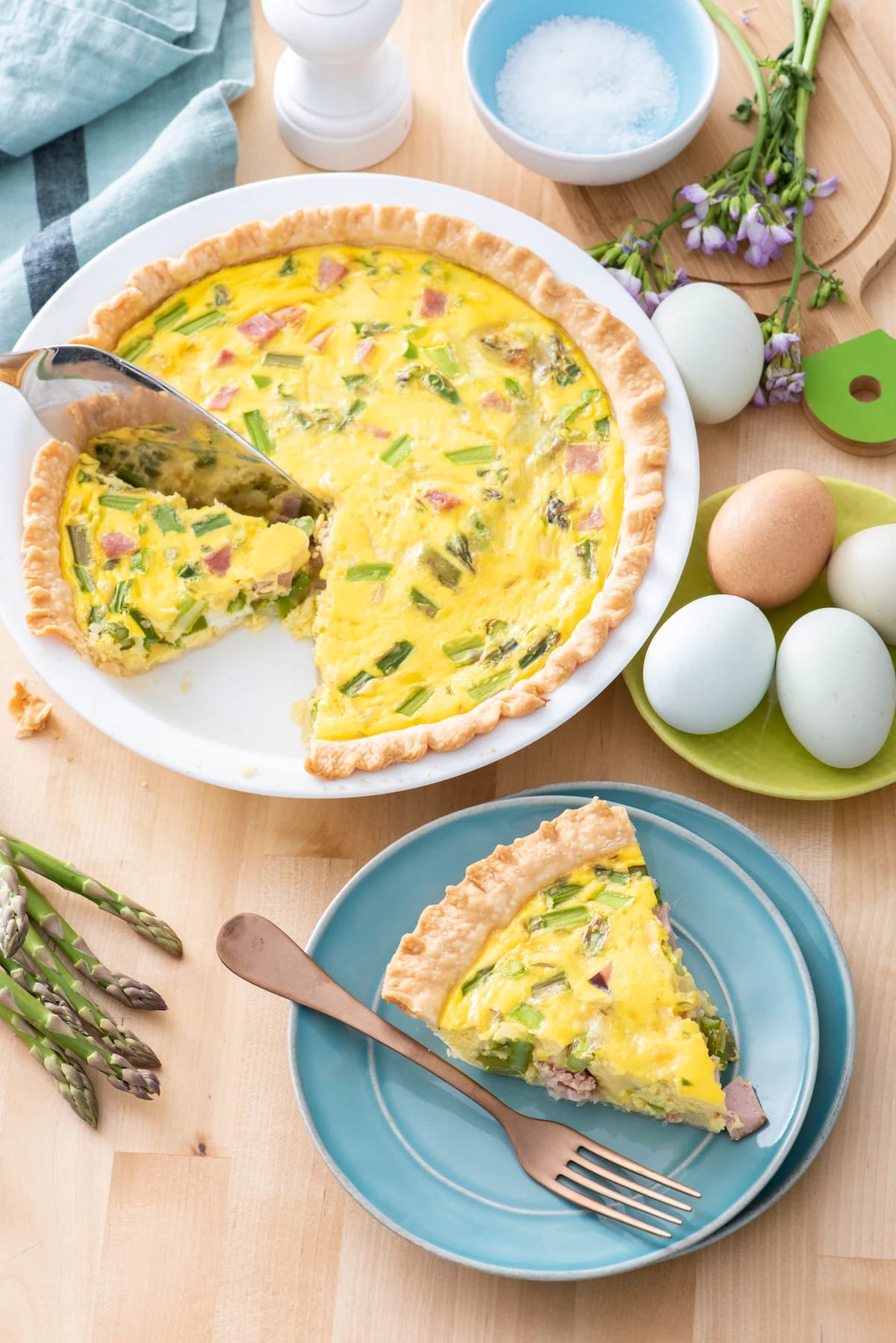 Ham and Asparagus Quiche