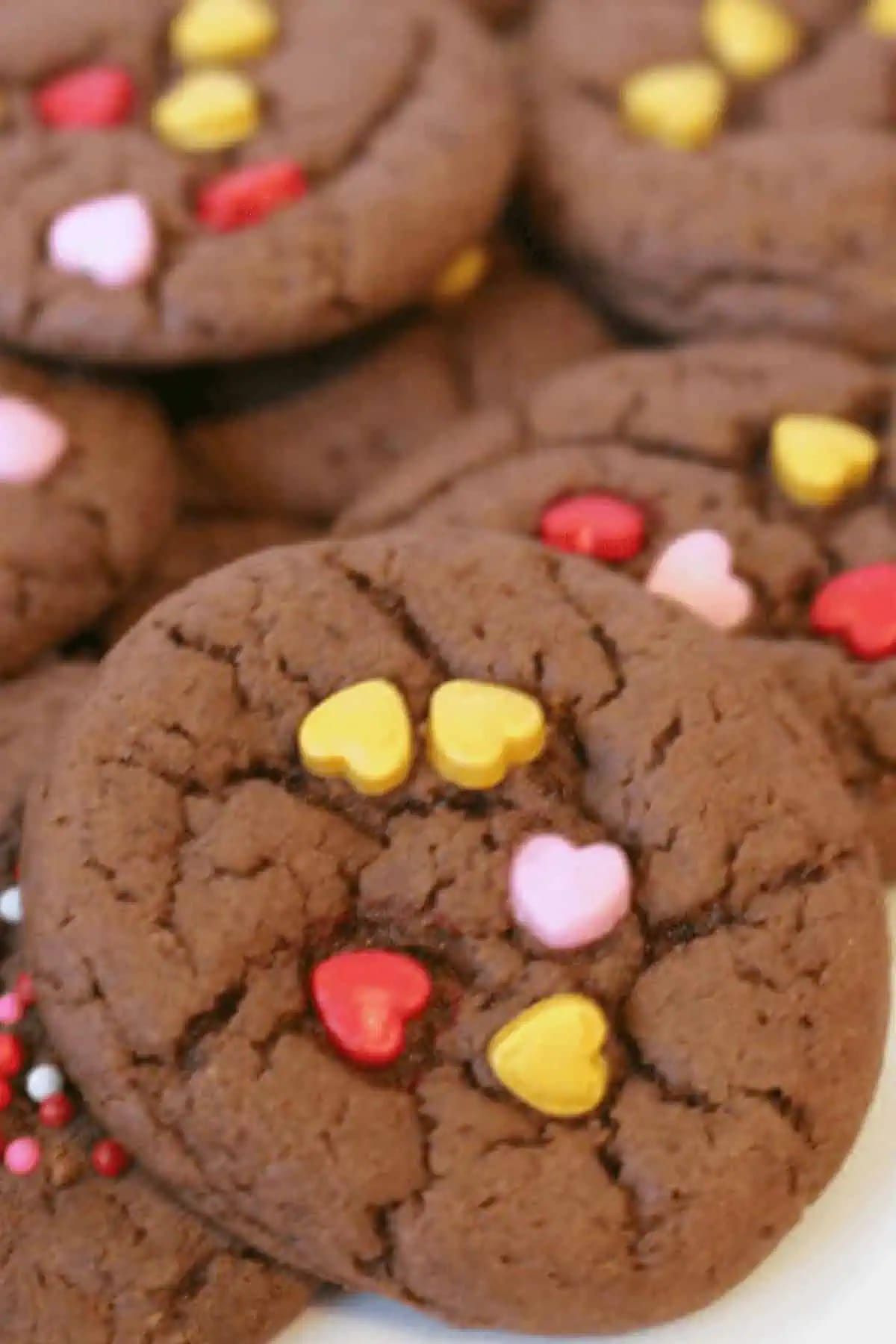 Valentine Chocolate Cake Mix Cookies