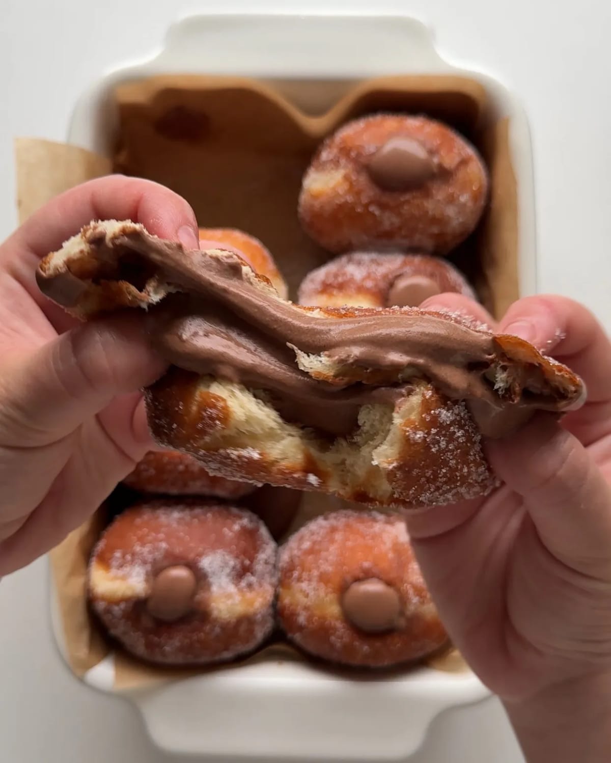 Homemade Bomboloni with Chocolate Cream