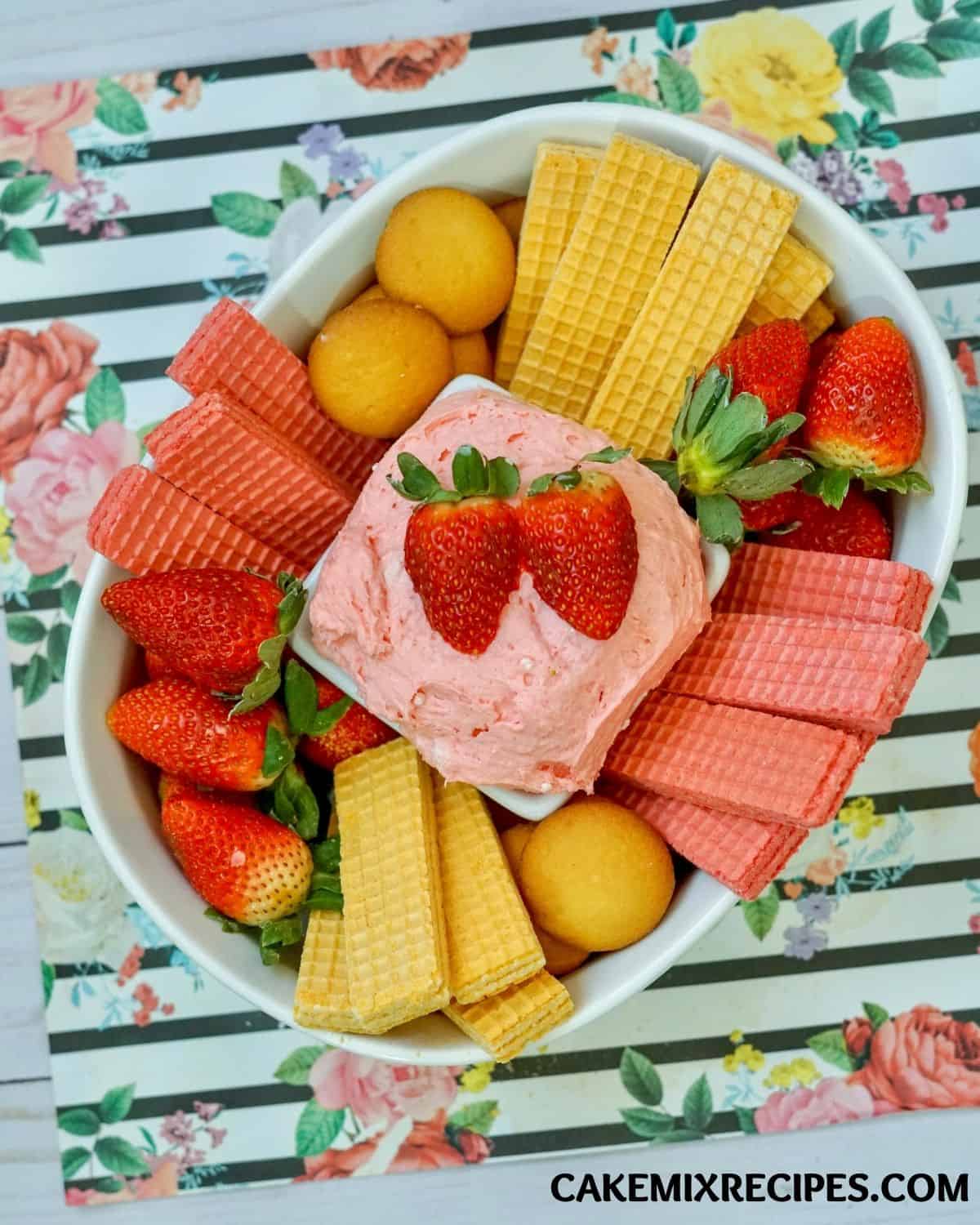 Strawberry Cake Batter Dip