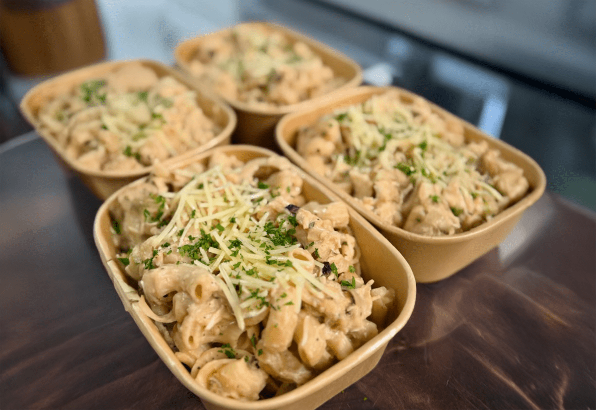 High Protein Shredded Chicken Alfredo Meal Prep