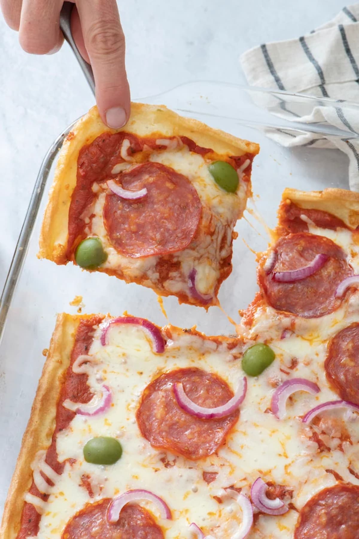 Sheet Pan Pizza with No-Yeast Crust
