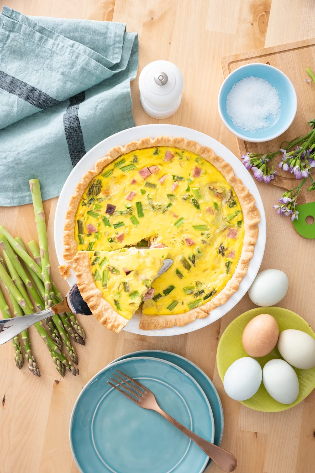 Ham and Asparagus Quiche