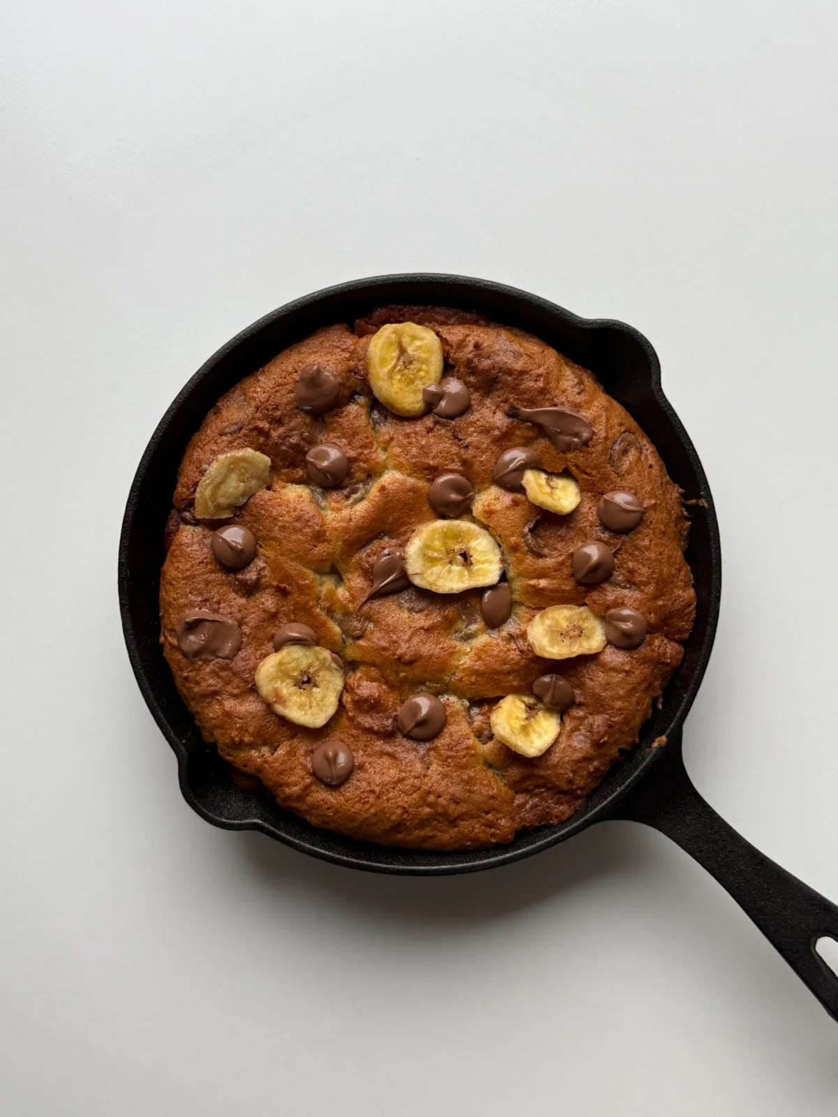 Nutella Stuffed Banana Bread Cookie Pie