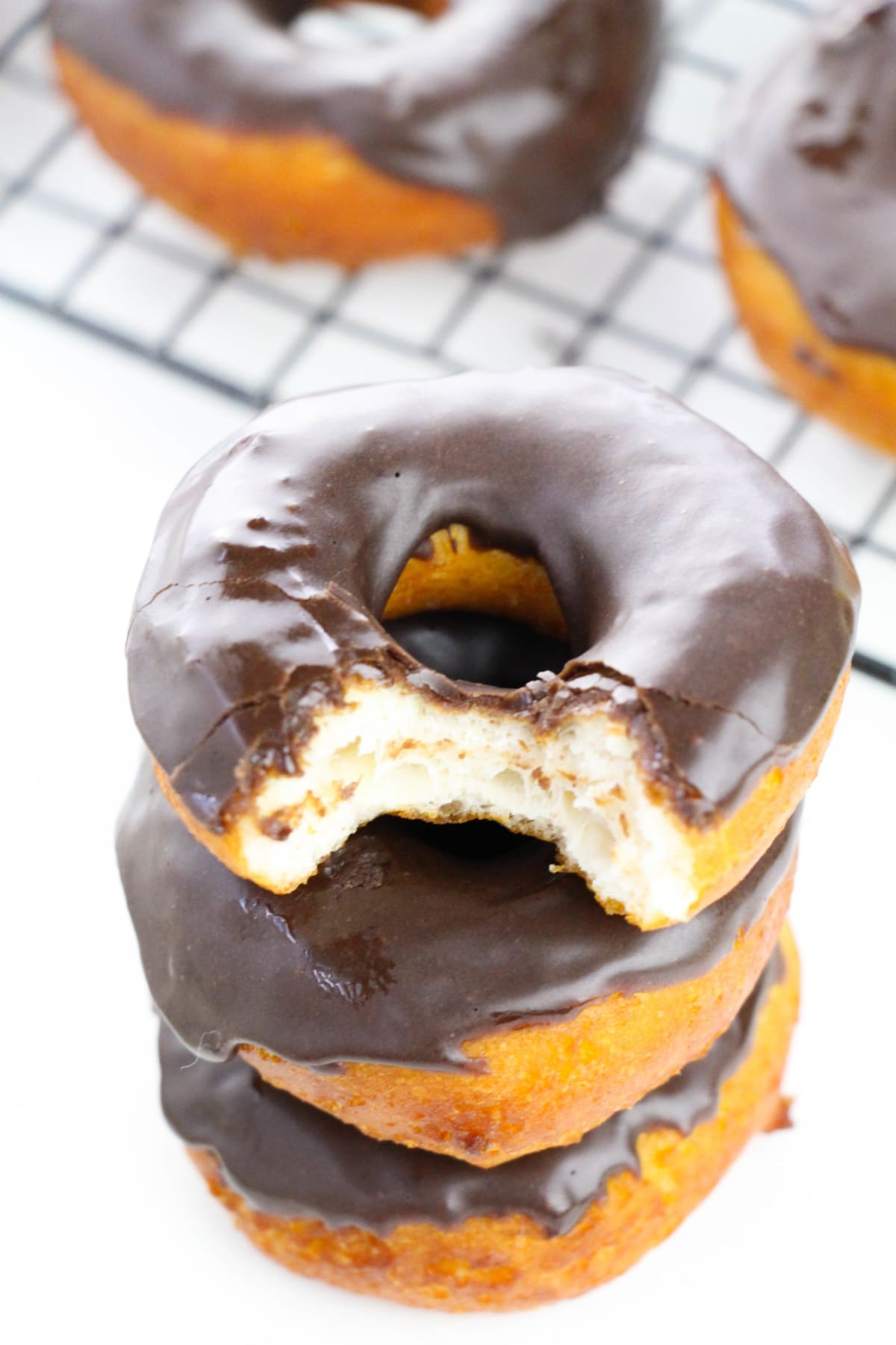 Chocolate Glazed Biscuit Donuts