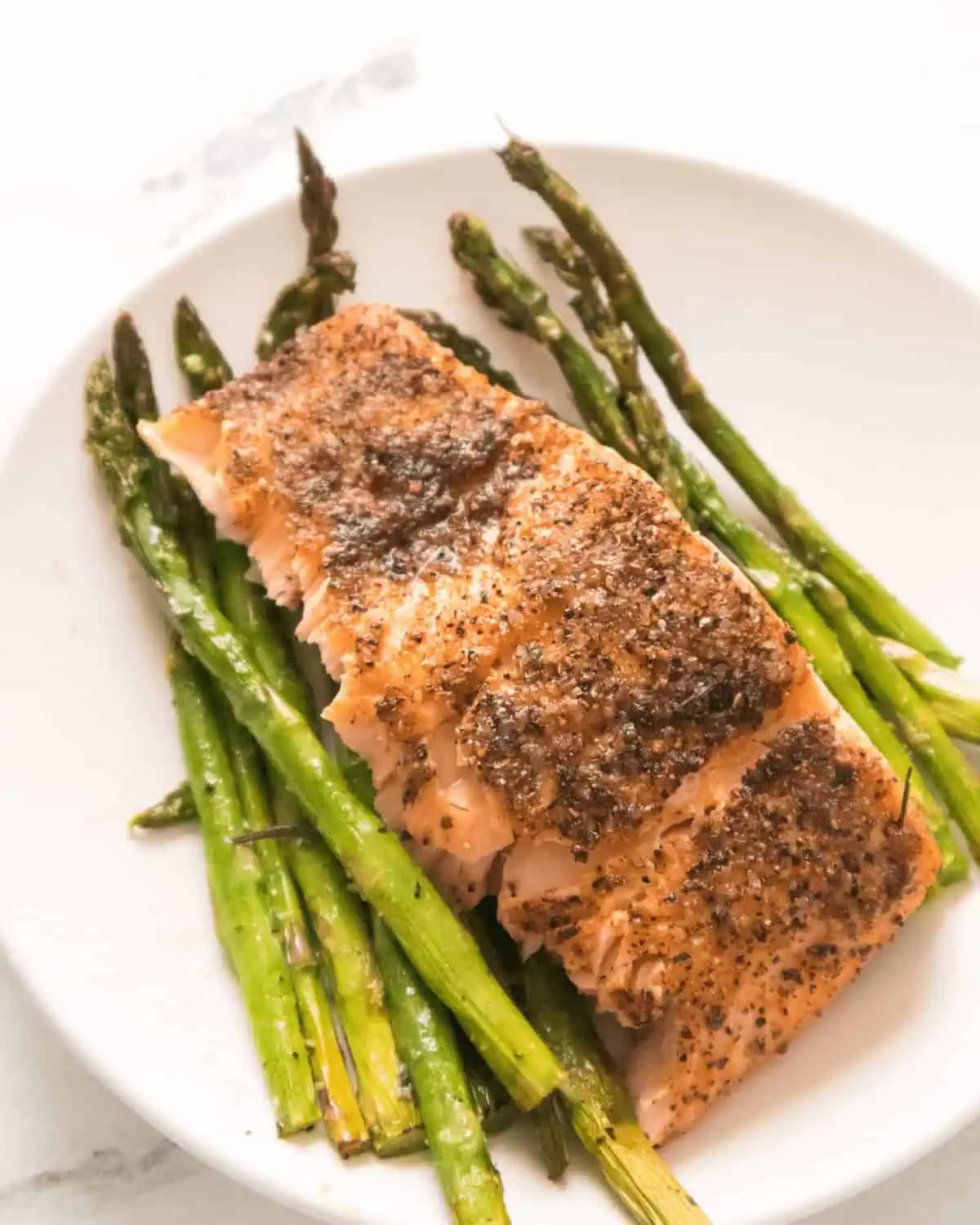 Air Fryer Salmon and Asparagus