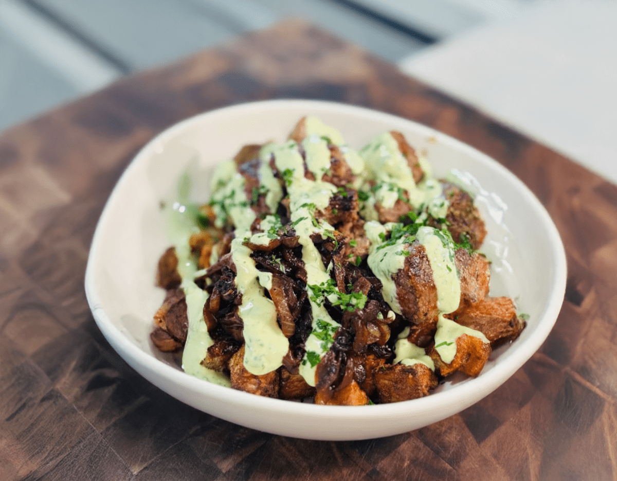 Garlic Herb Steak & Parmesan Potato Bowls