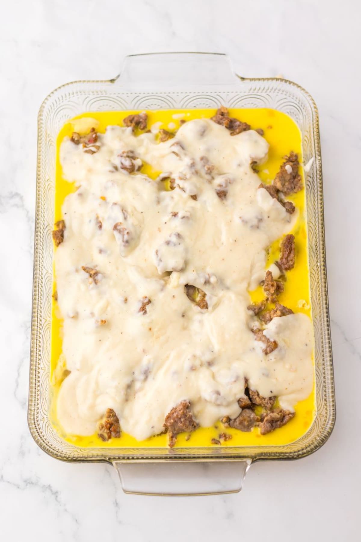 Sausage Biscuits and Gravy Casserole