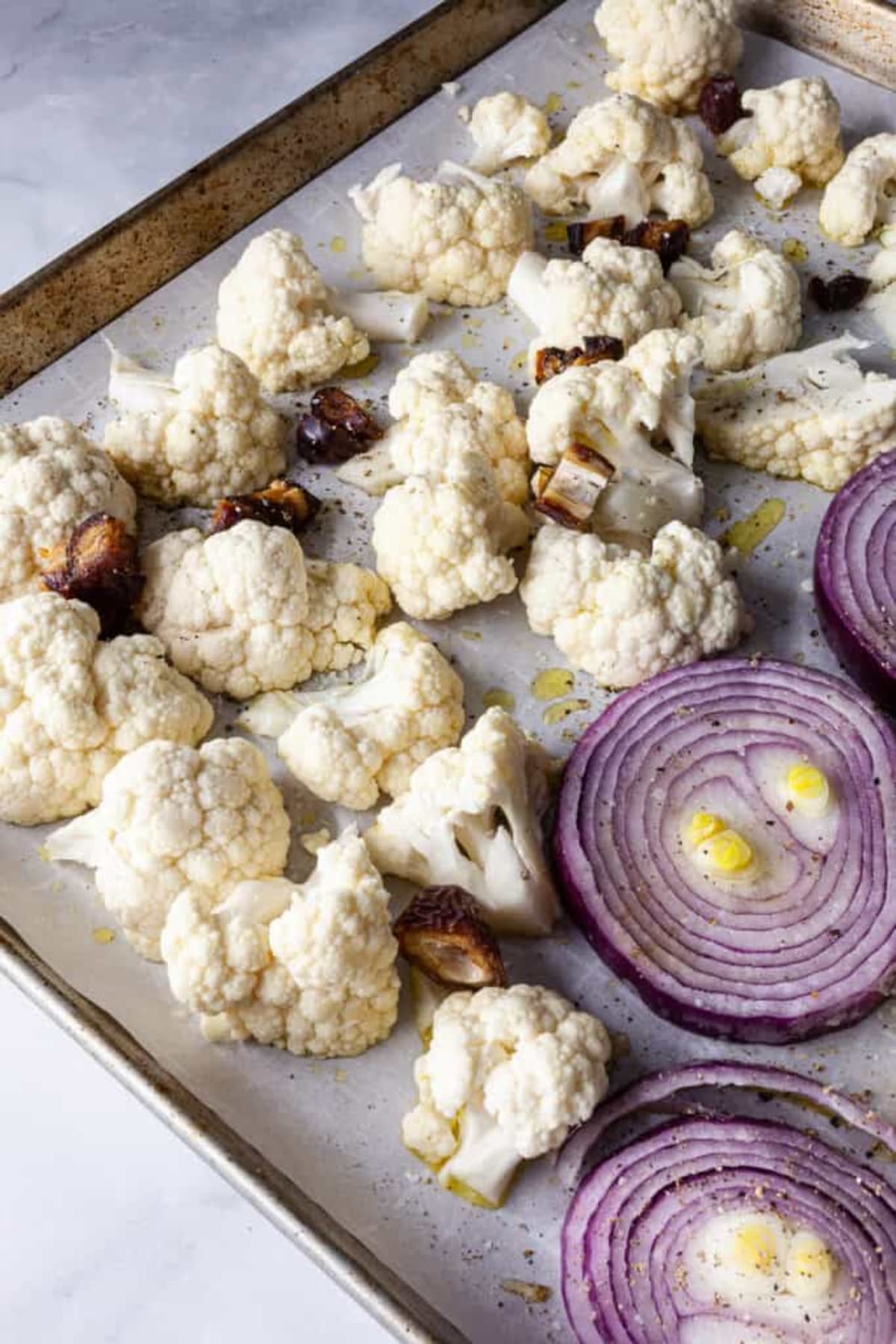 Roasted Cauliflower with Tahini and Dates