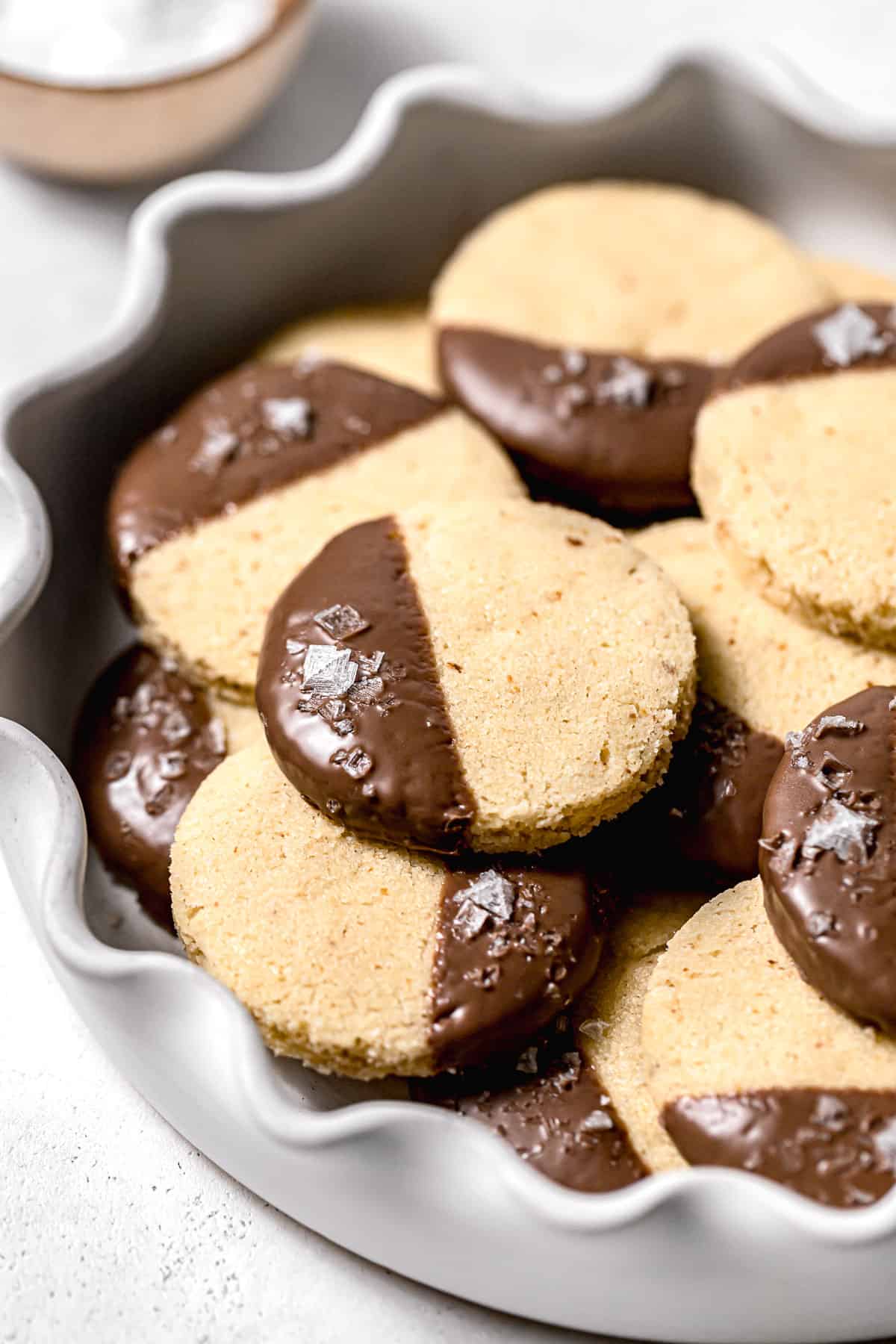 Chocolate Dipped Brown Butter Shortbread Cookies