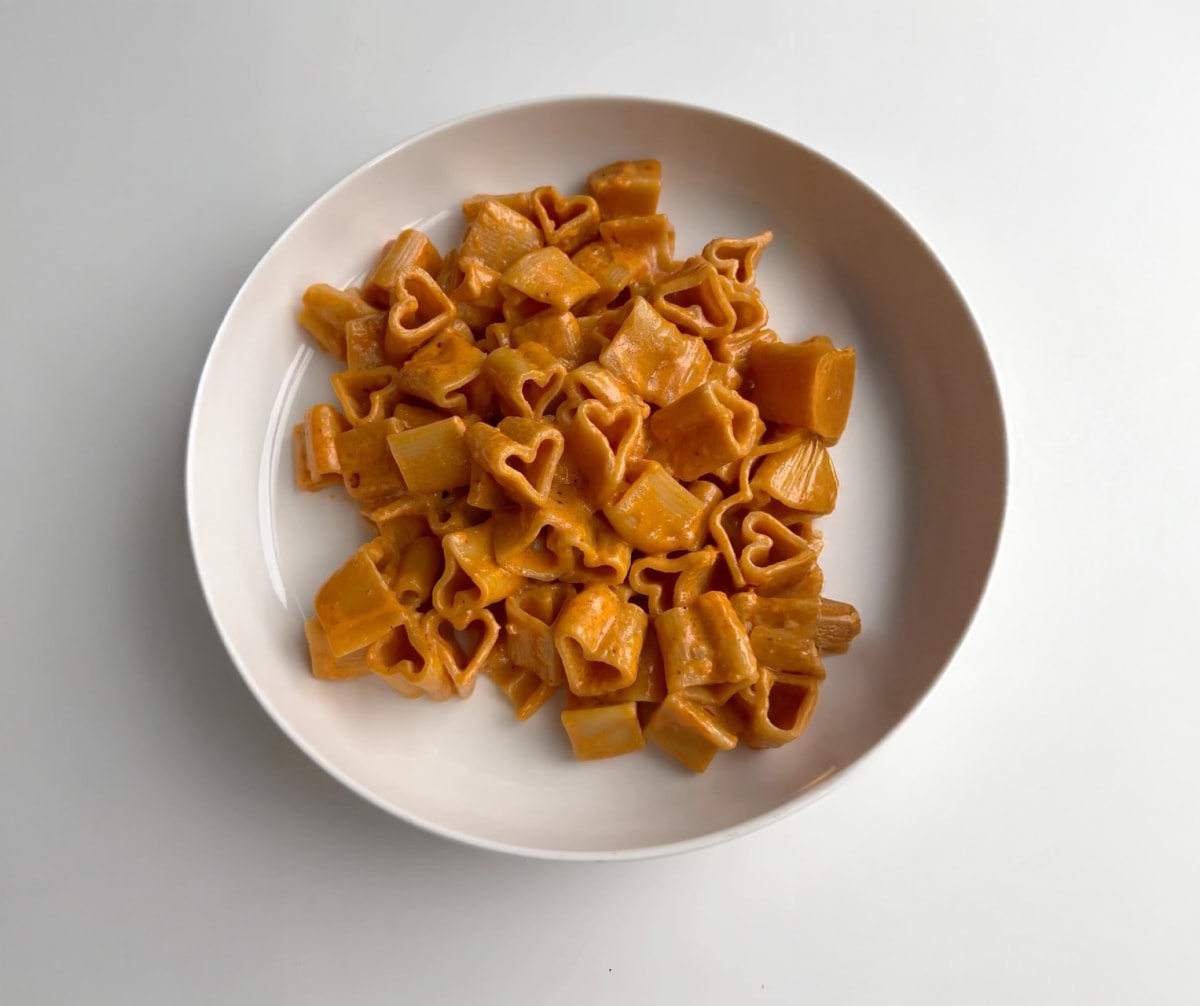 Heart-Shaped Vodka Pasta