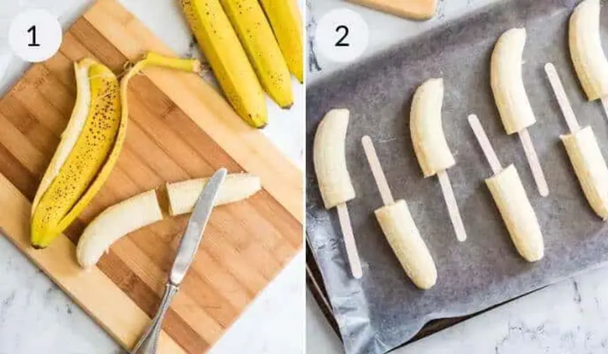 Frozen Bananas in Chocolate