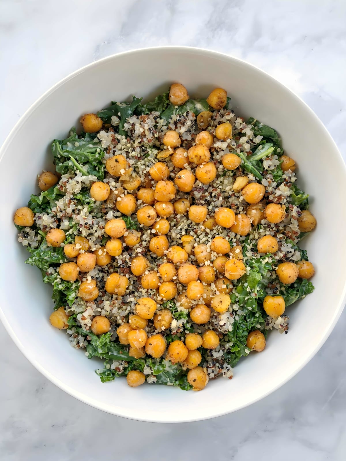 Chickpea Kale Caesar Salad