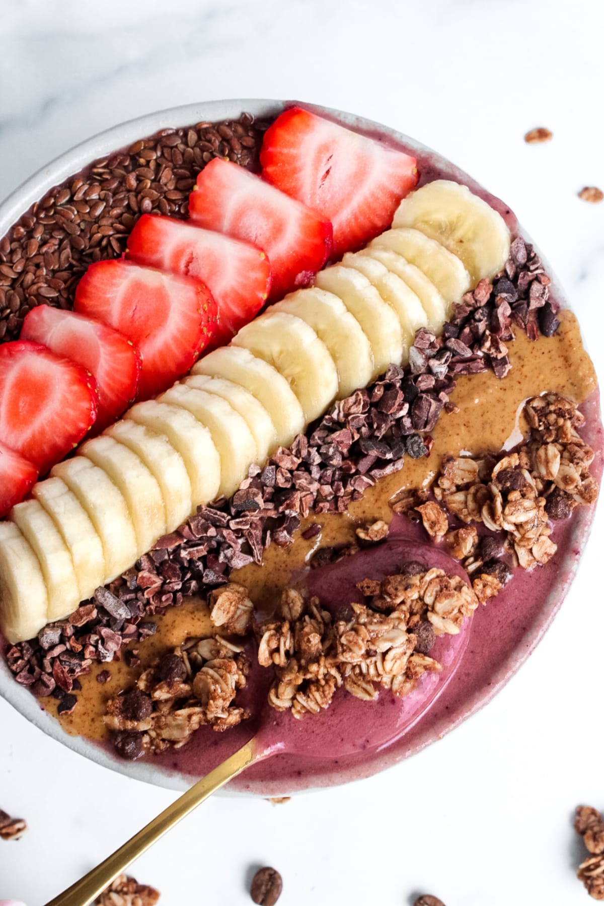 Strawberry Banana Espresso Smoothie Bowl