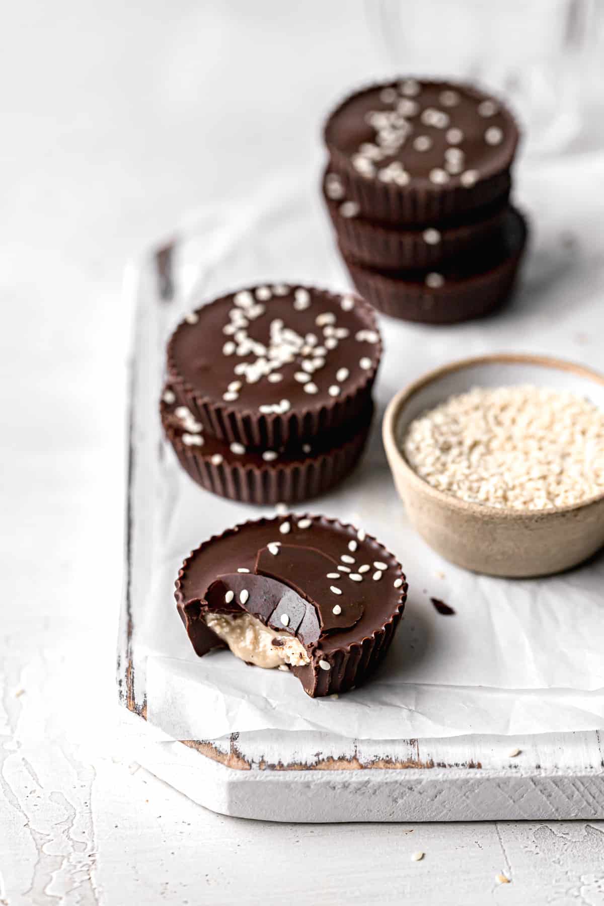 Dark Chocolate Tahini Cups