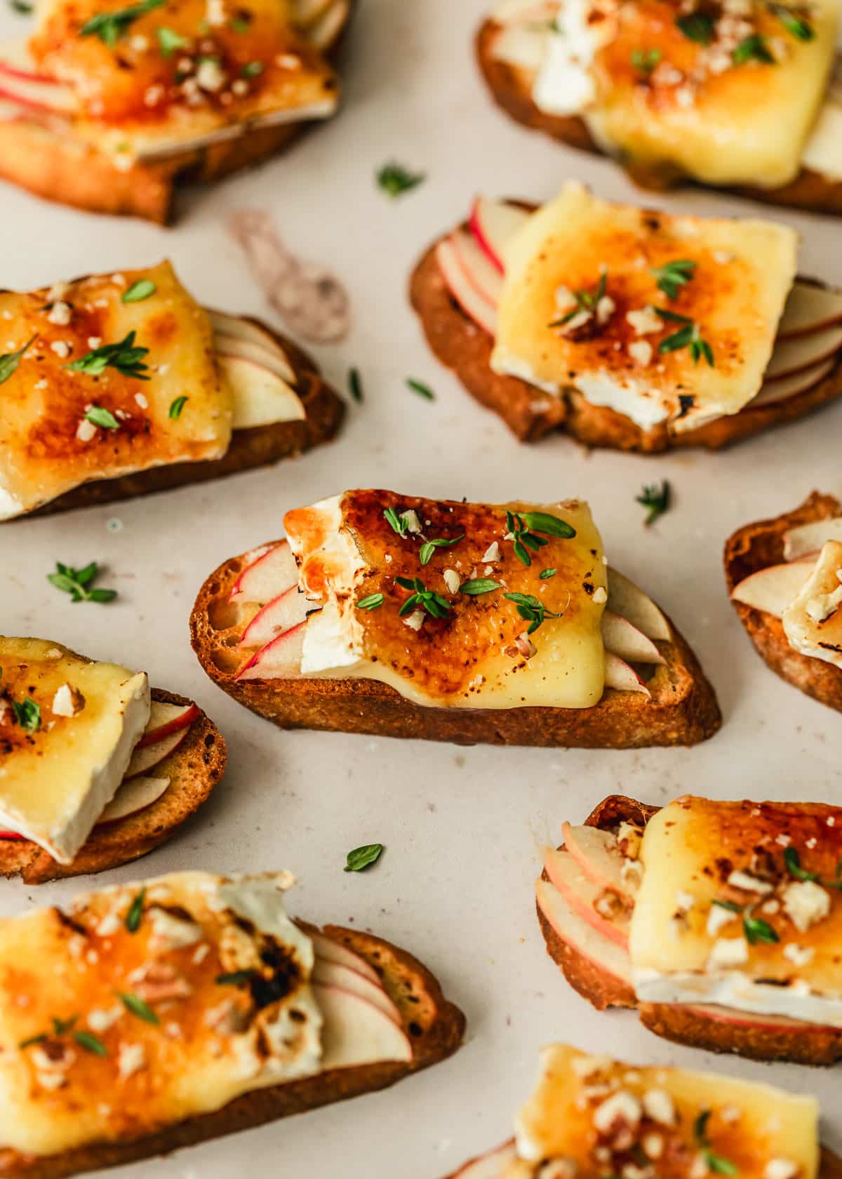 10-Minute Brûléed Apple and Brie Crostini