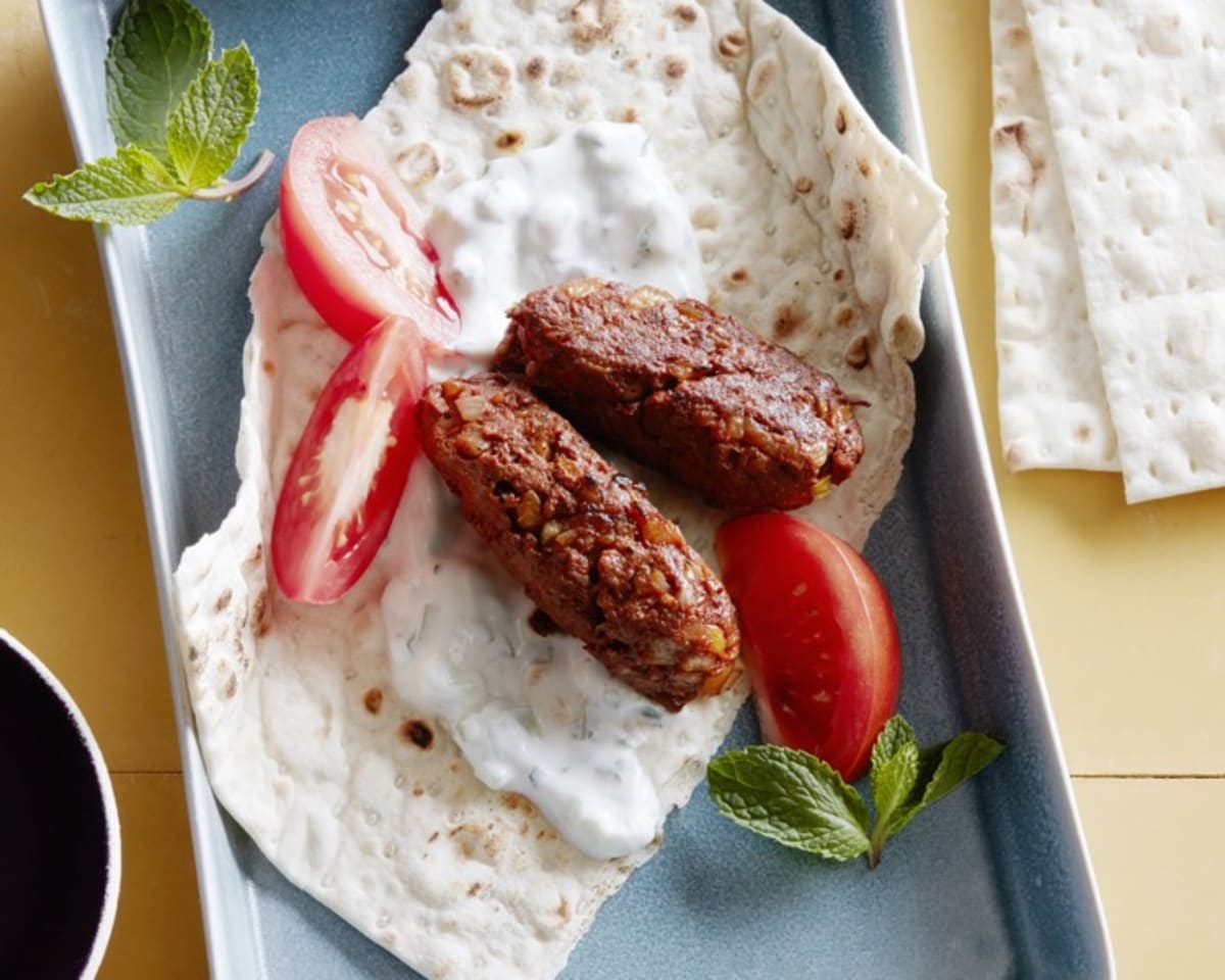 Beef Kofta with Lemon Yogurt Sauce