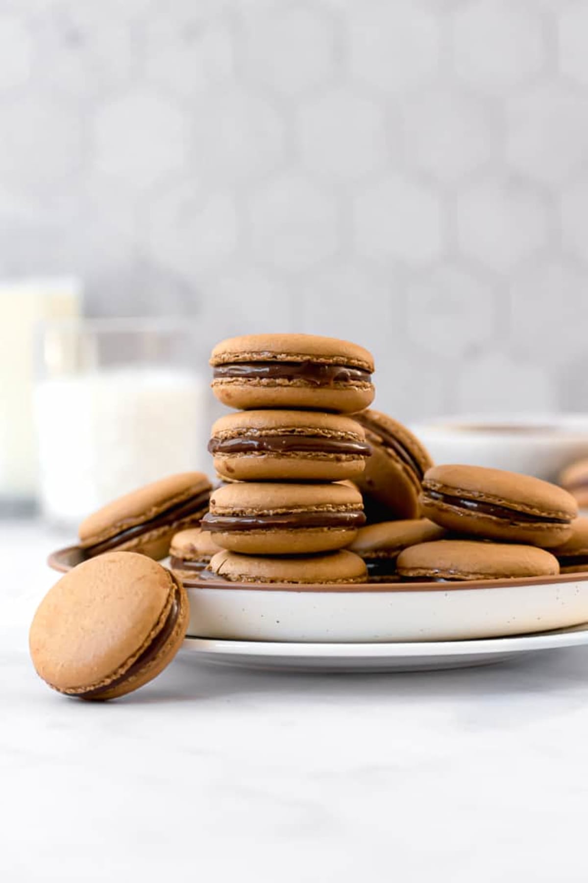 Espresso Macarons with Chocolate Caramel Ganache