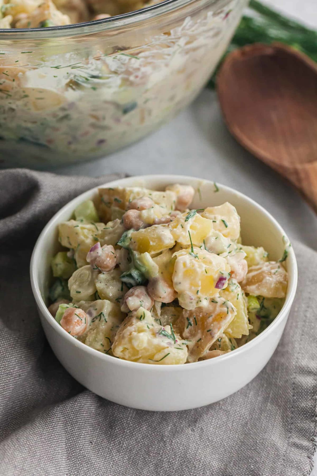 Dill Potato Salad with Chickpeas and Cottage Cheese Dressing