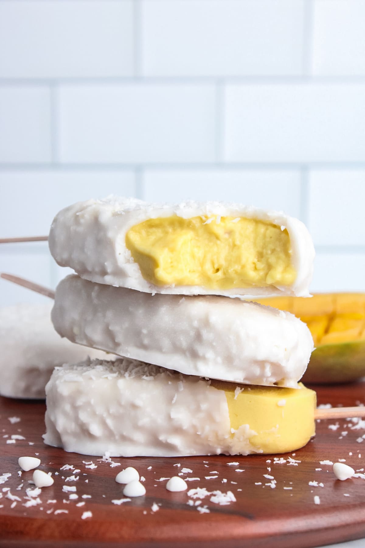 Mango Coconut Vegan Ice Cream Bars