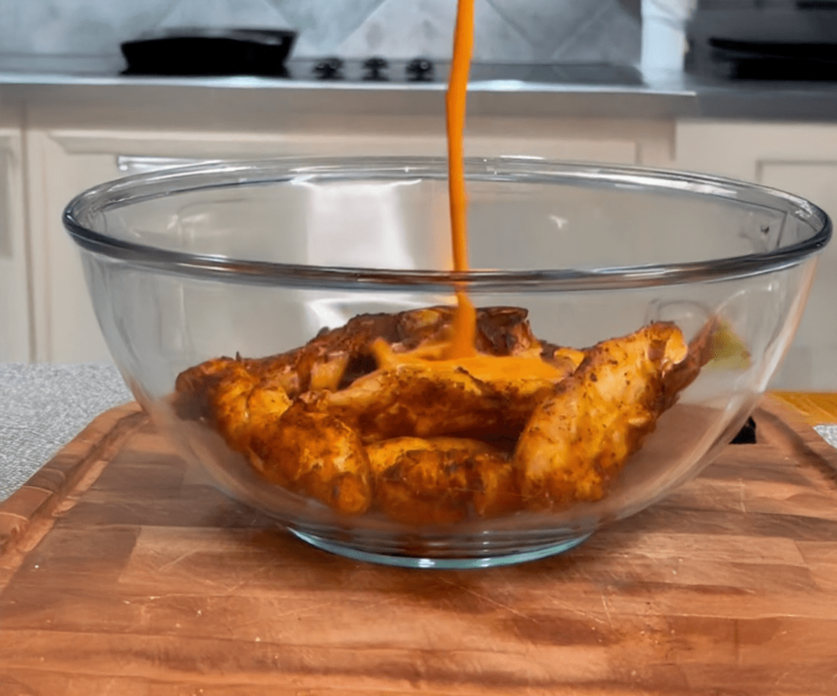 High Protein Buffalo Chicken with Fries