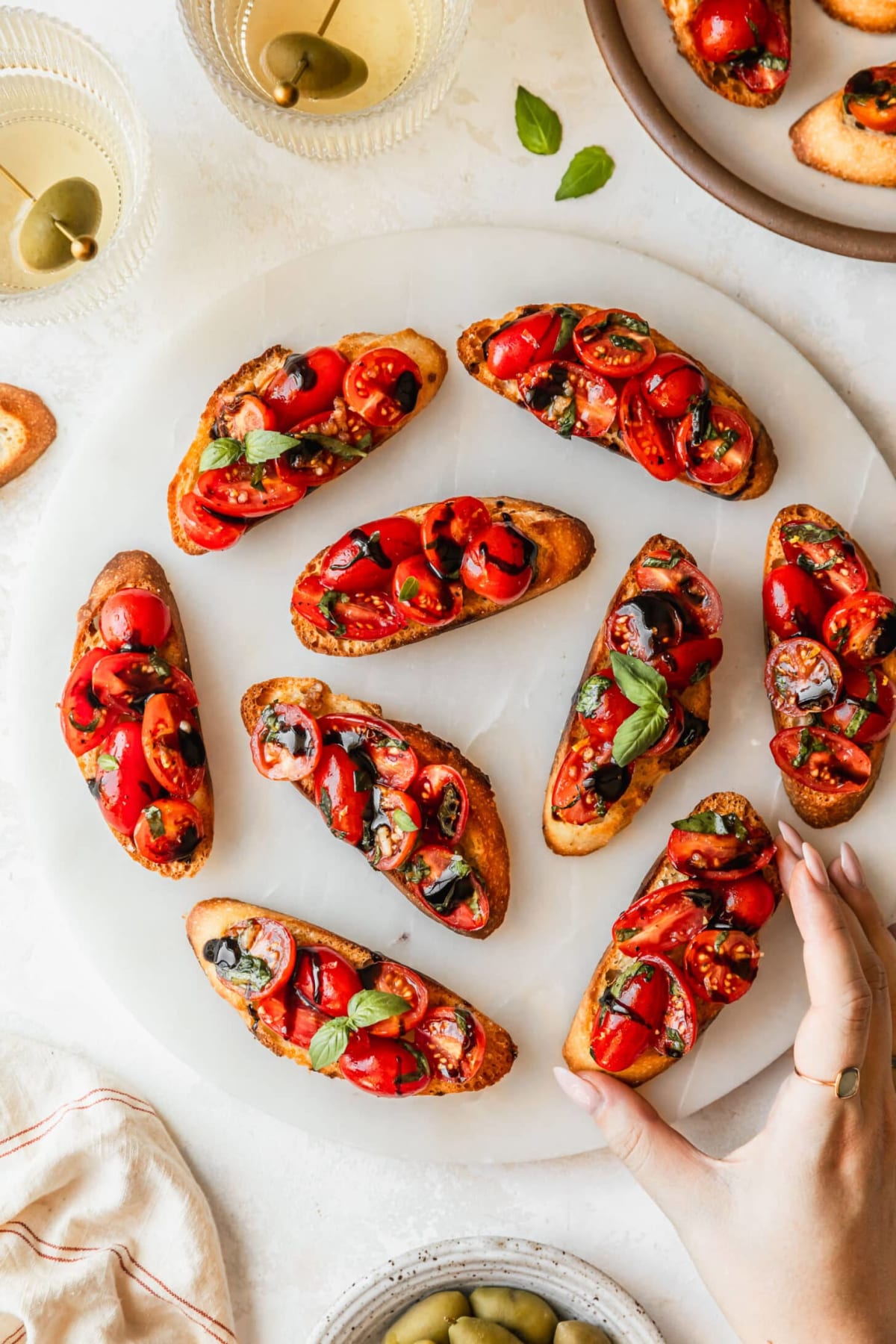 Gorgeous Tomato Bruschetta on Garlicky Crostini
