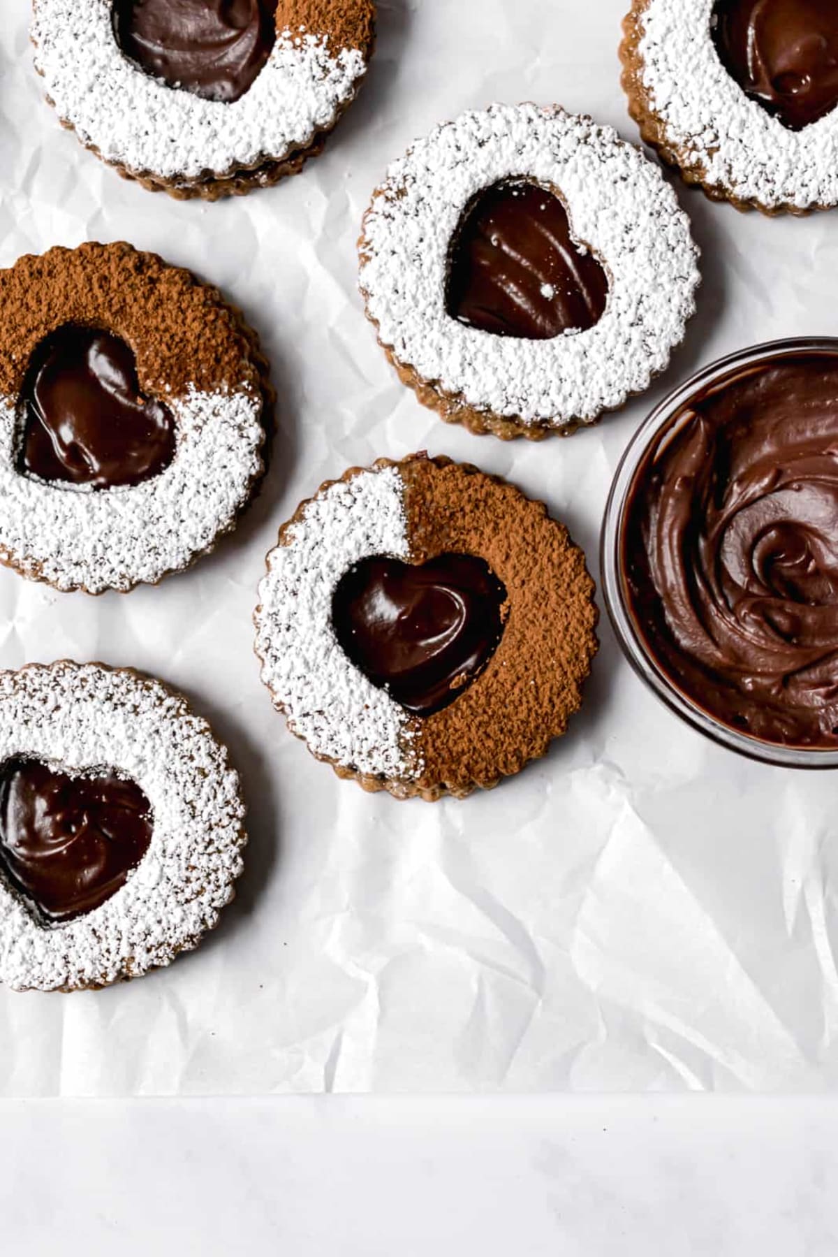 Chocolate Espresso Linzer Cookies