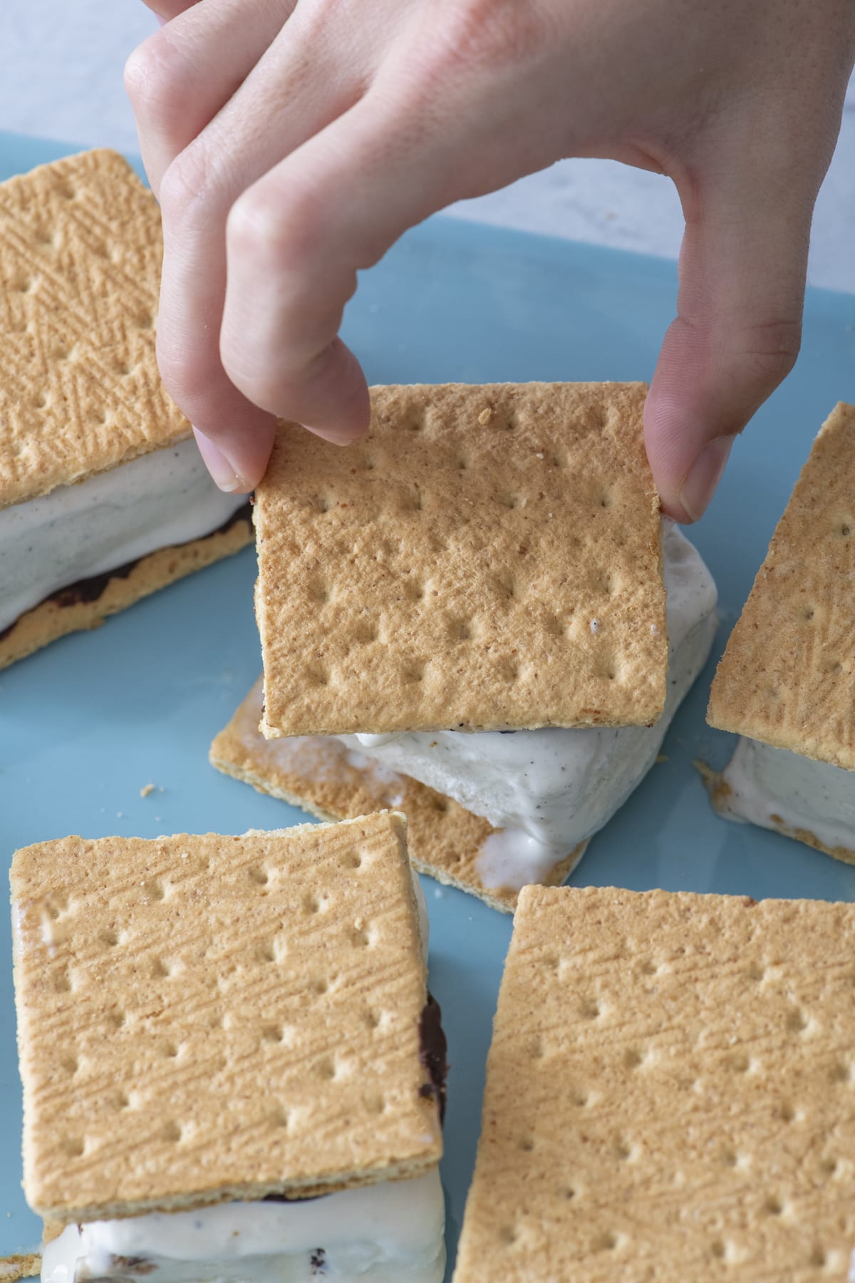 Graham Cracker Chocolate Dipped Ice Cream Sandwiches