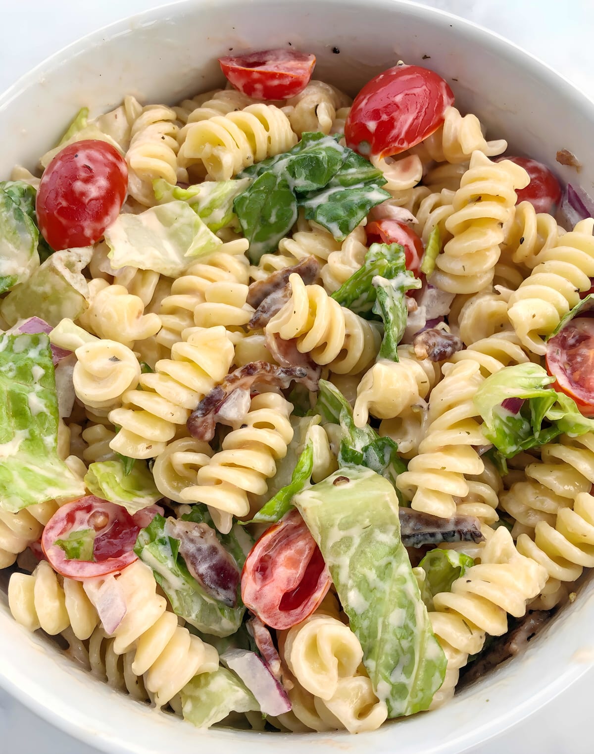 Dairy Free & Egg Free BLT Pasta Salad
