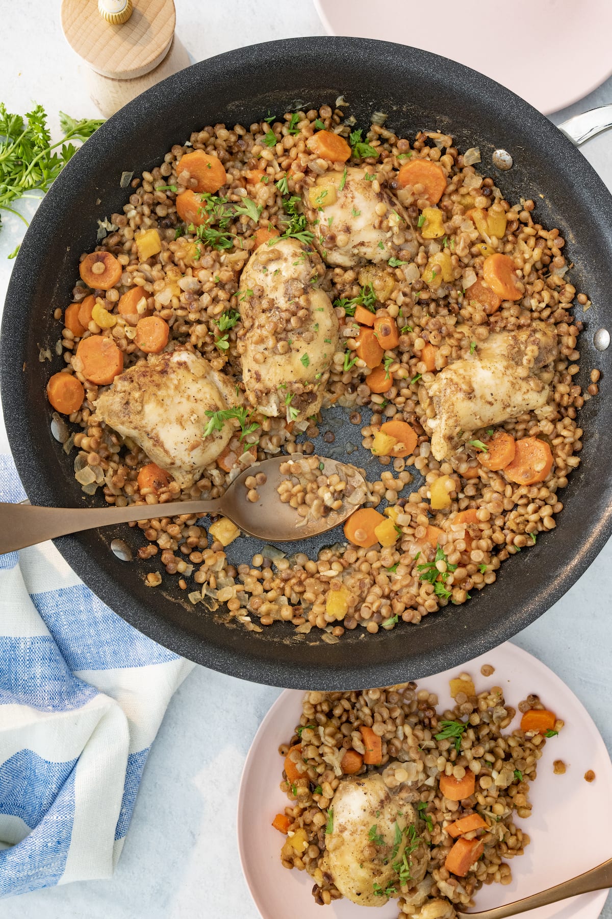 One Pot Spiced Chicken with Toasted Couscous