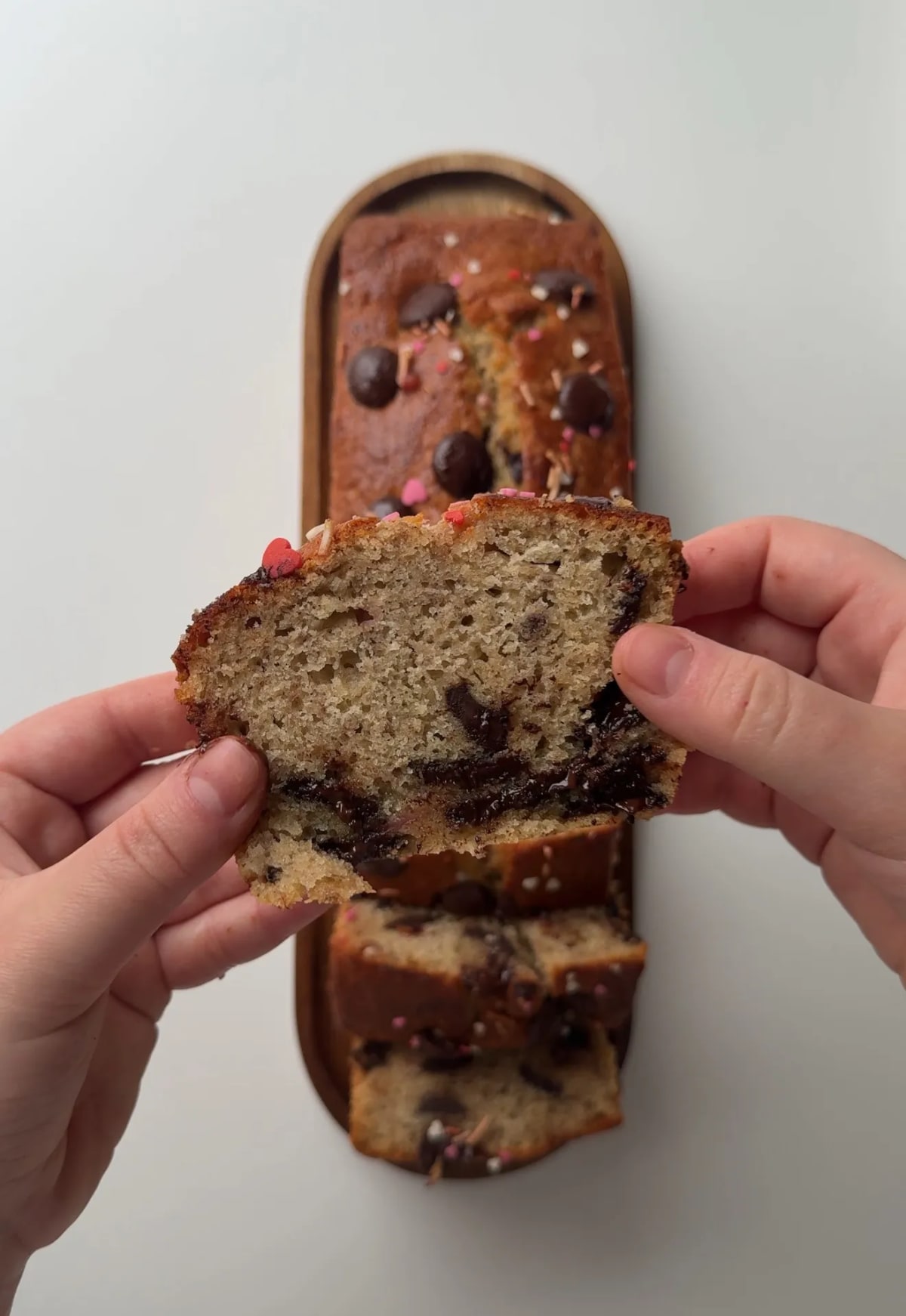Chocolate Chip Banana Bread Valentines Edition