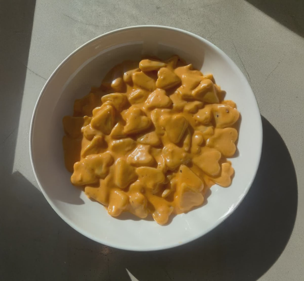 Gnocchi Hearts in Creamy Pink Sauce