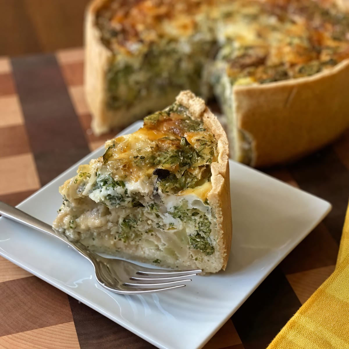 Broccoli & Mushroom Deep-Dish Quiche