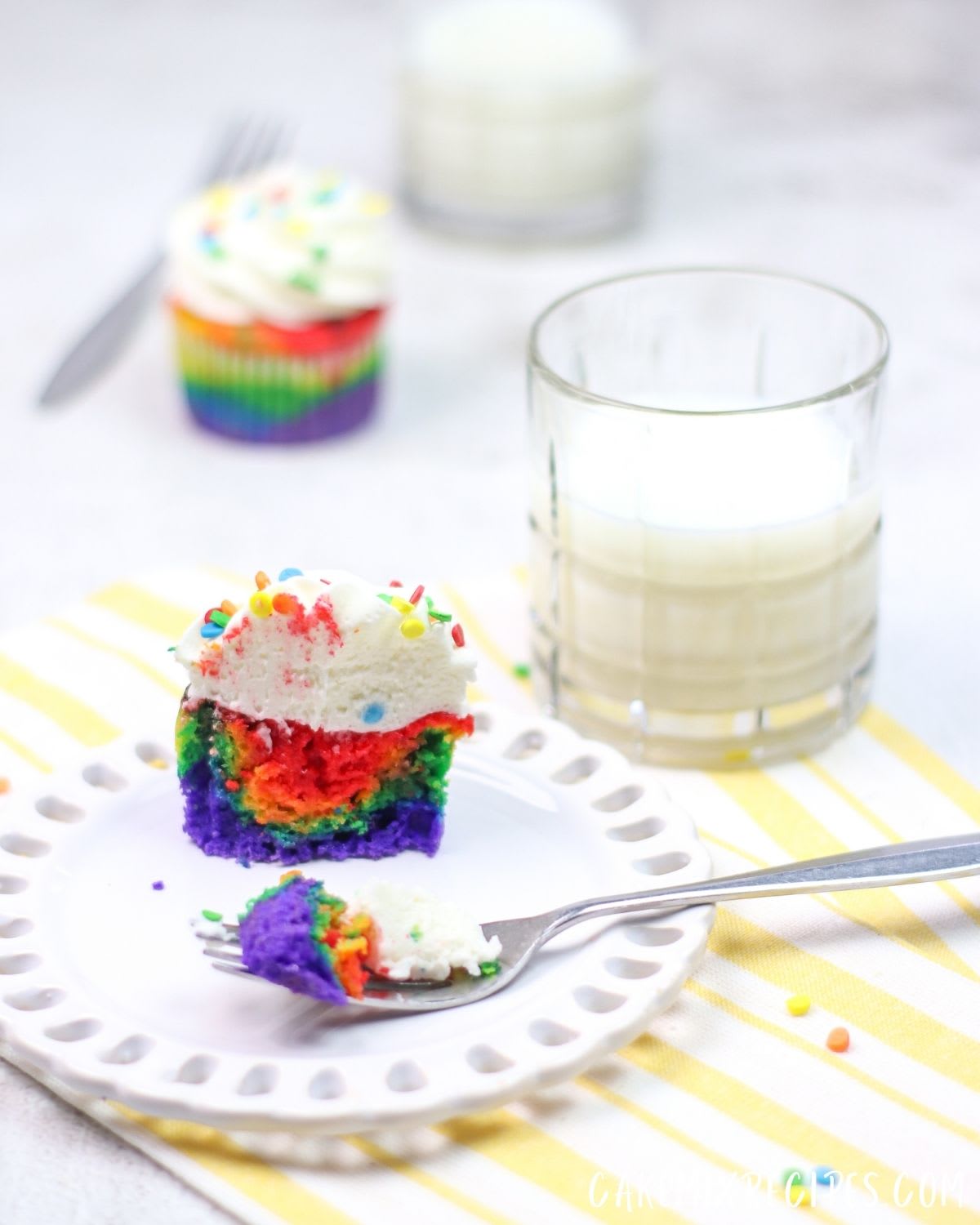 Rainbow Colorful Cupcakes