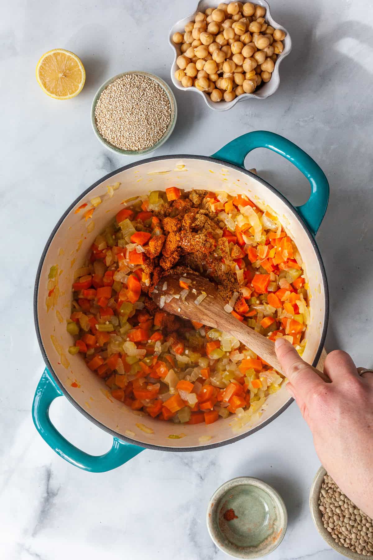 Lemony Lentil and Chickpea Soup
