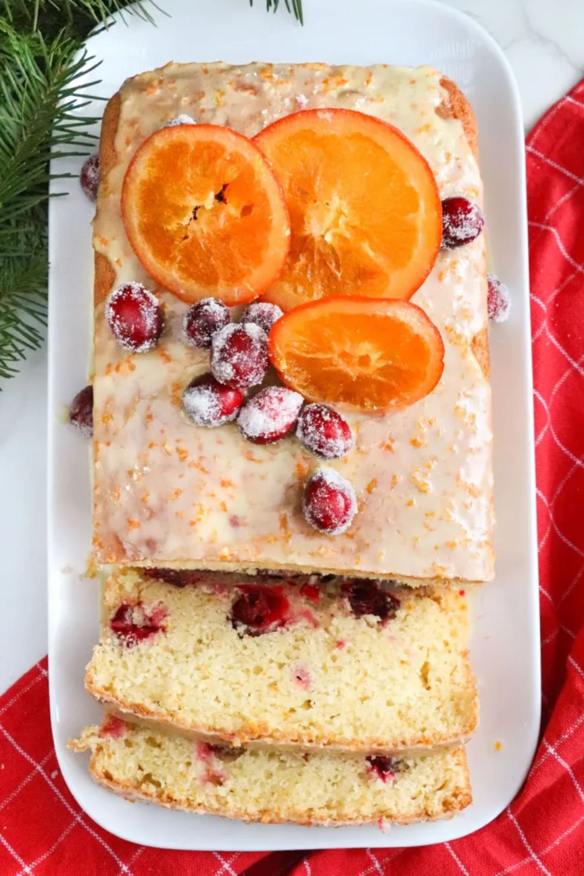 Easy Cranberry Orange Loaf Cake with Orange Glaze