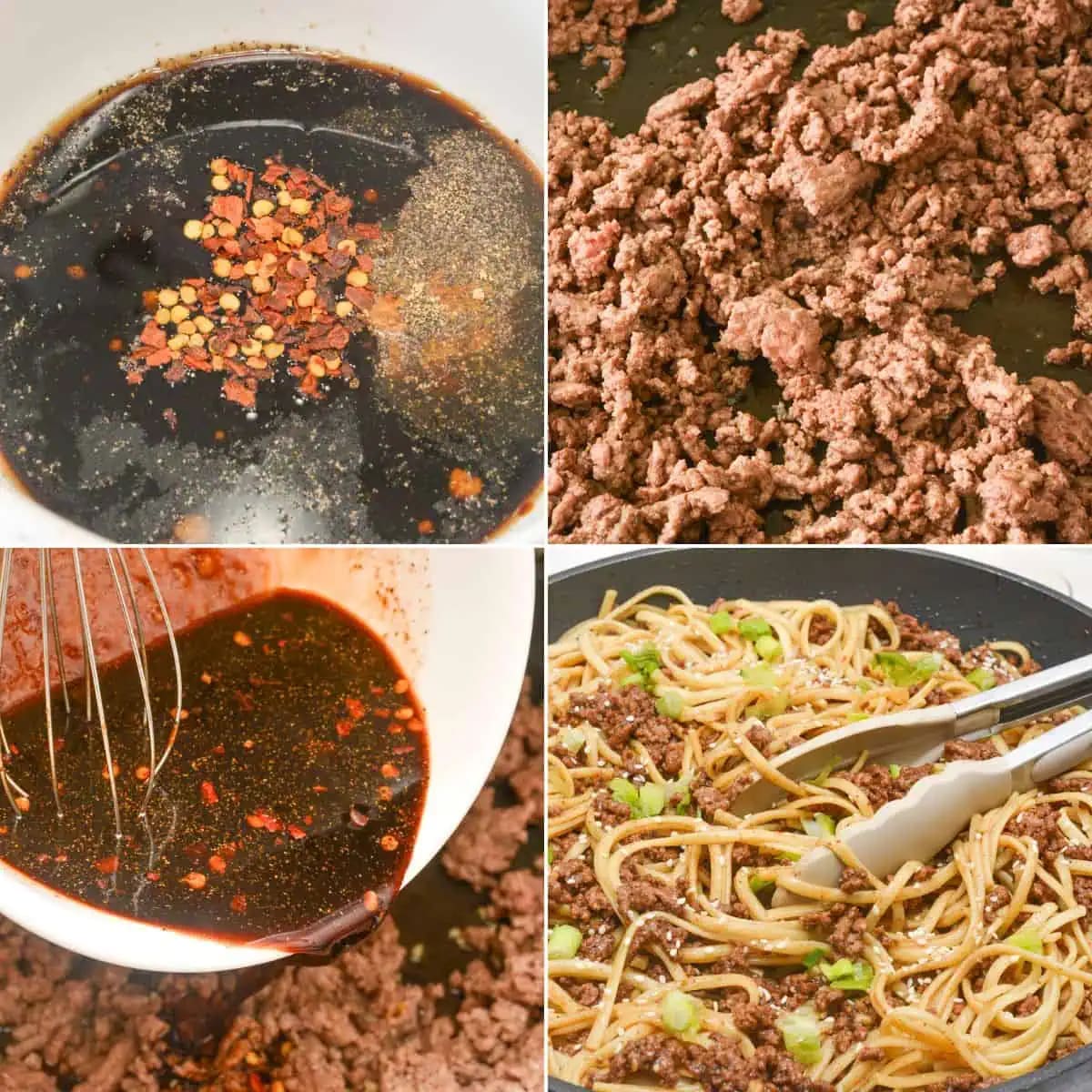 Mongolian Ground Beef Noodles